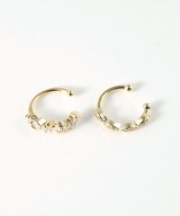 ダブルストーンセットイヤーカフ