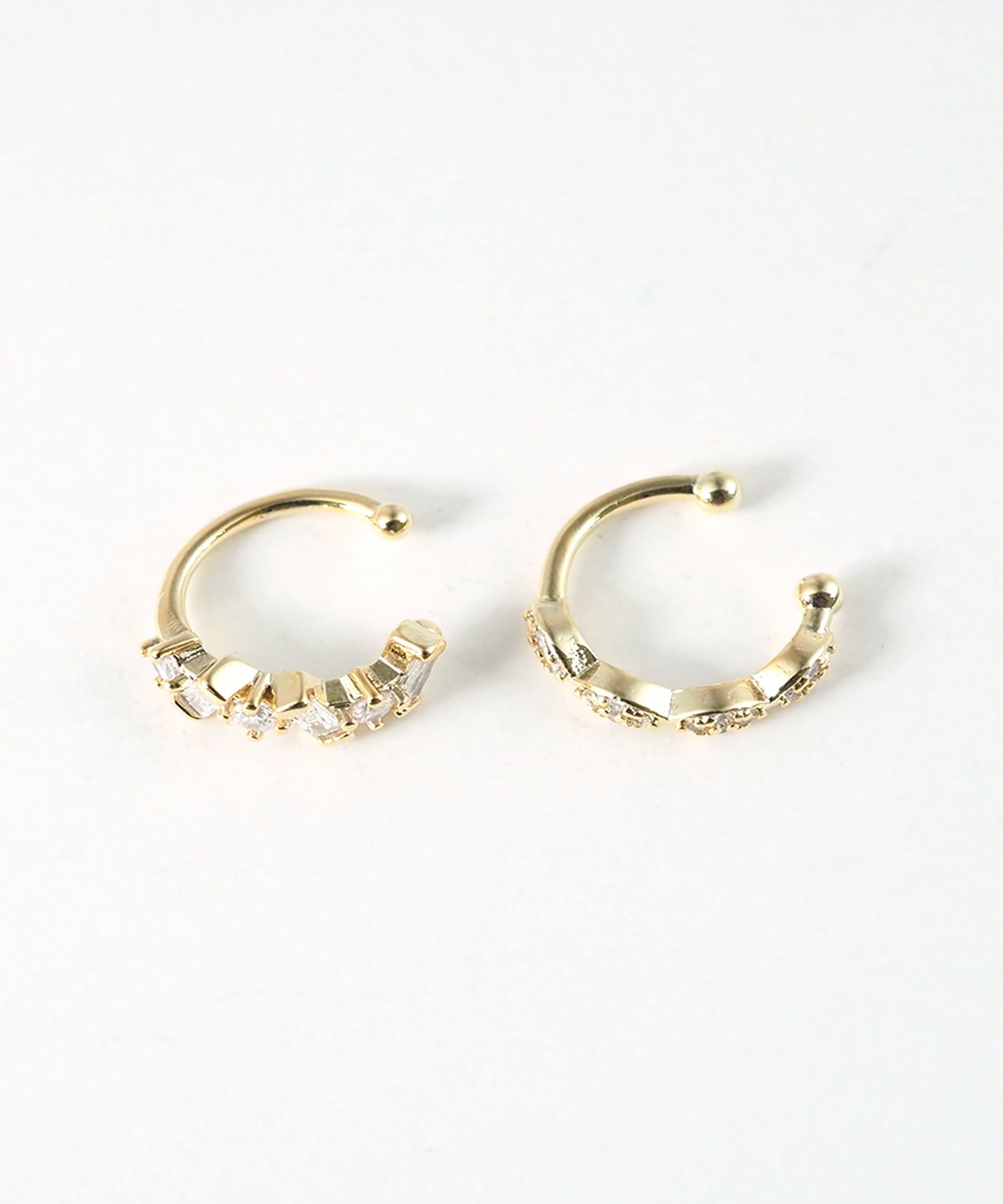 ダブルストーンセットイヤーカフ