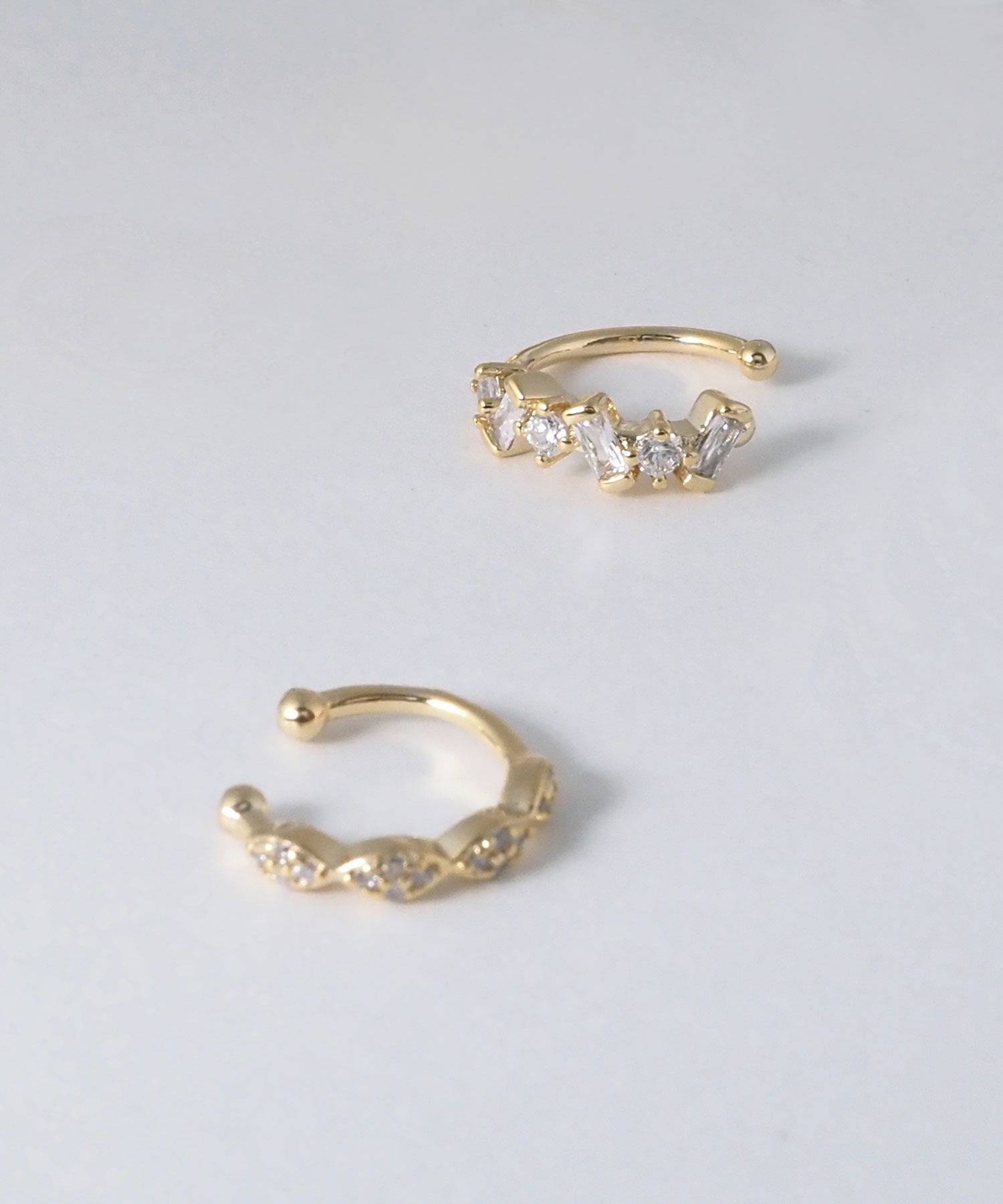 ダブルストーンセットイヤーカフ