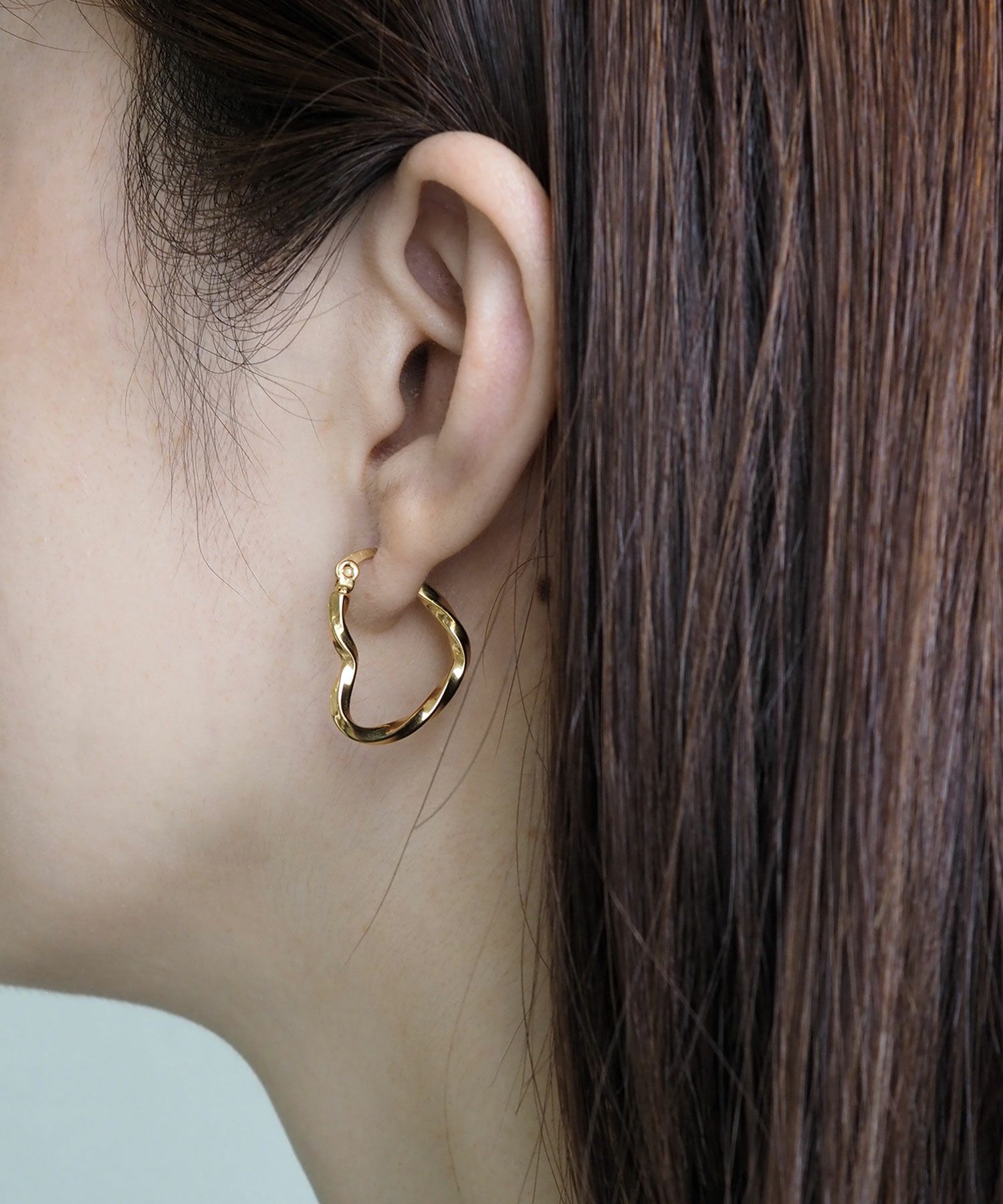 ハートラインフープサージカルステンレスピアス