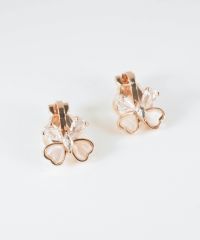 リボンキャッツアイクリップイヤリング