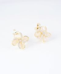 アジサイキャッツアイクリップイヤリング