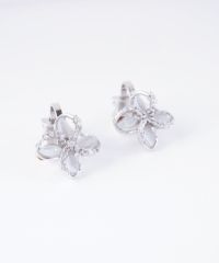 アジサイキャッツアイクリップイヤリング