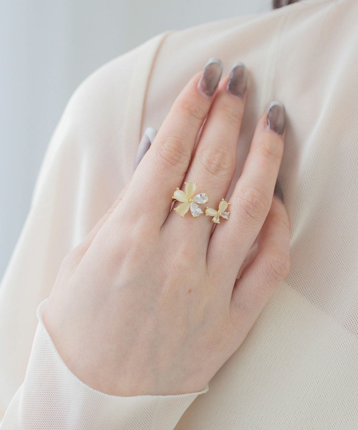 ハンドメイド＊ring flower＊smile flower ＊ポーチ＊430 ハンドメイド＊ring flower＊smile flower ＊ポーチ＊430