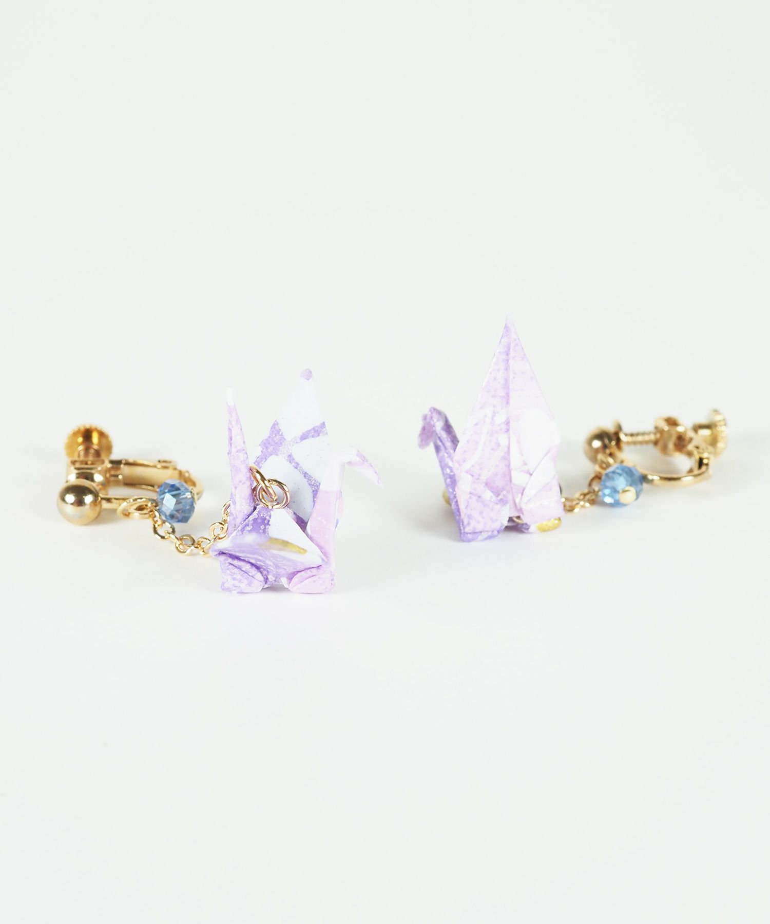 友禅和紙鶴イヤリング