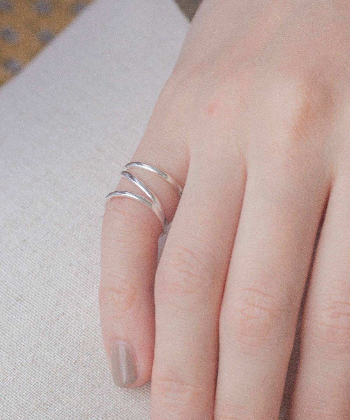 [SV925]ダブルラインピンキーリング