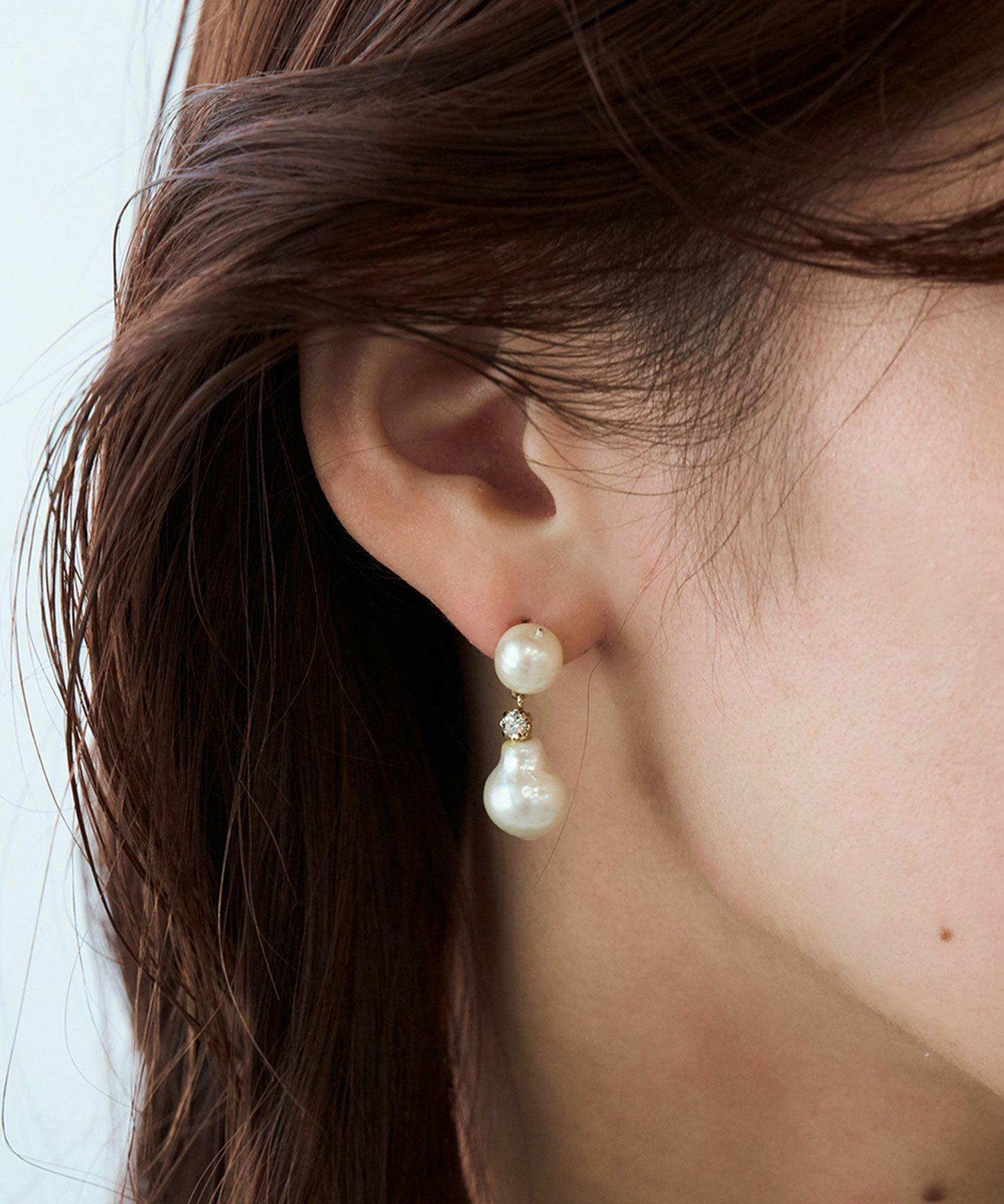 バロックシズクパールピュアチタンポストピアス【ISS】