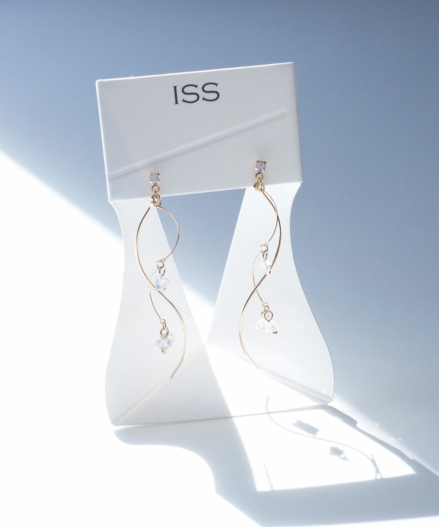 ロングクリアピュアチタンポストピアス【ISS】