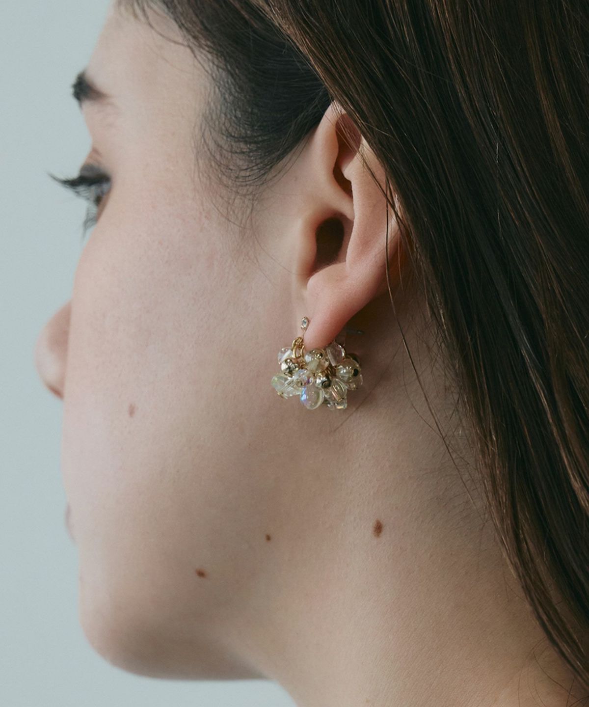 クリアバブルピュアチタンポストピアス【ISS】