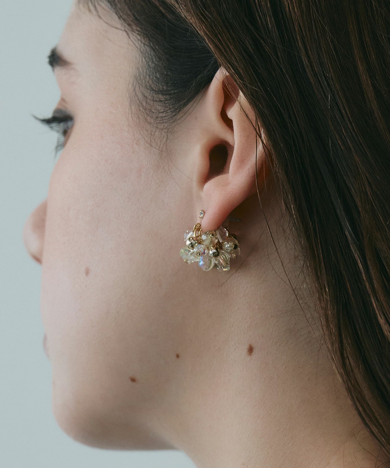 クリアバブルピュアチタンポストピアス【ISS】