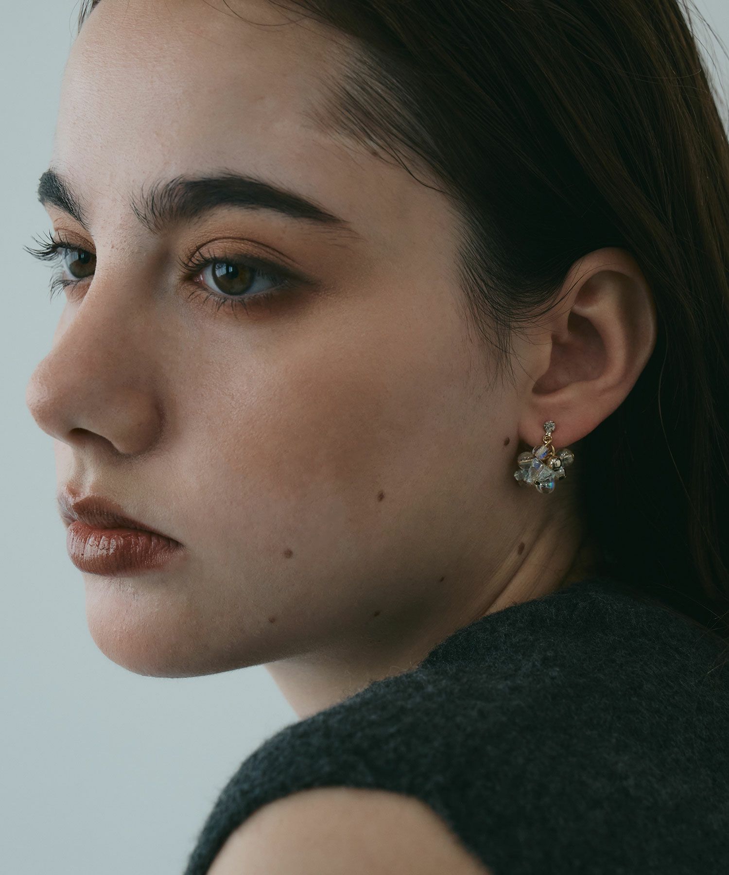 クリアバブルピュアチタンポストピアス【ISS】