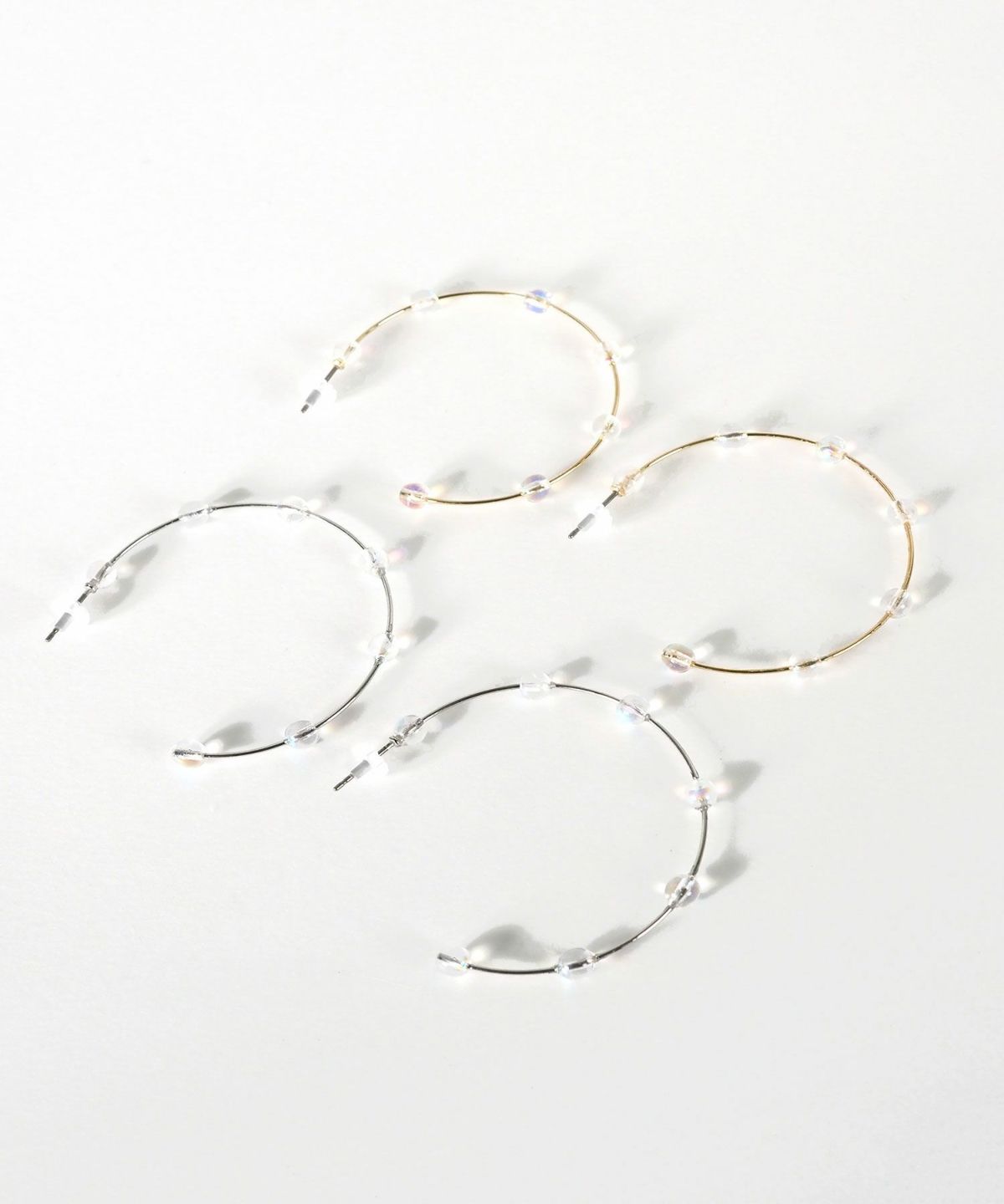 ビッグフープクリアピュアチタンポストピアス【ISS】