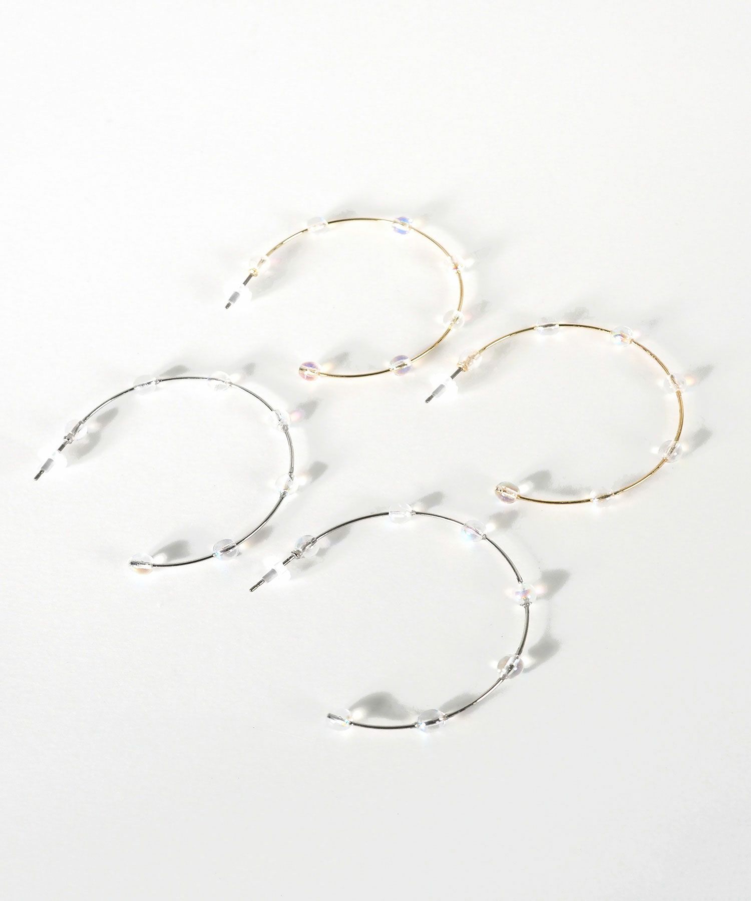 ビッグフープクリアピュアチタンポストピアス【ISS】