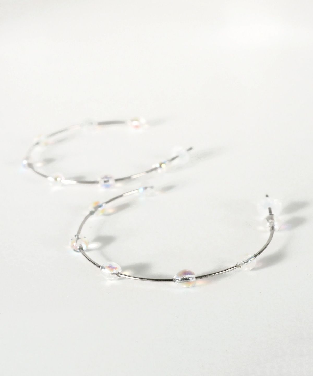 ビッグフープクリアピュアチタンポストピアス【ISS】