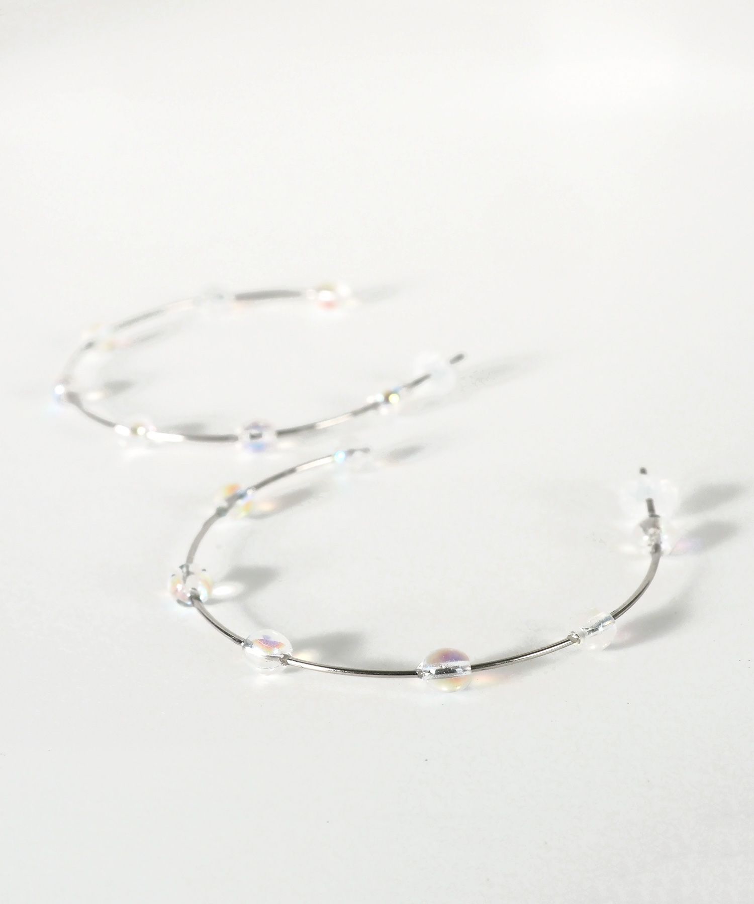 ビッグフープクリアピュアチタンポストピアス【ISS】