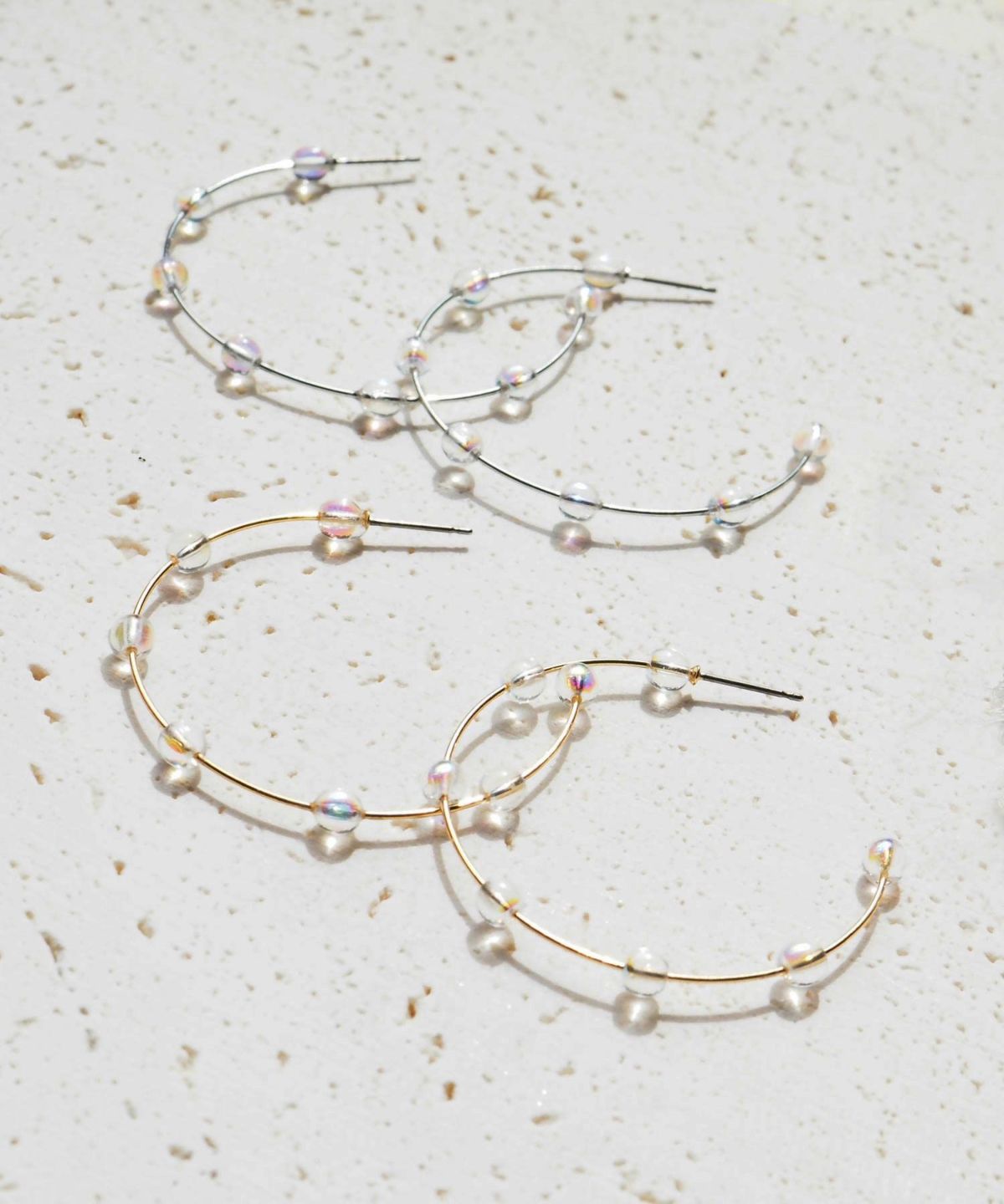 ビッグフープクリアピュアチタンポストピアス【ISS】