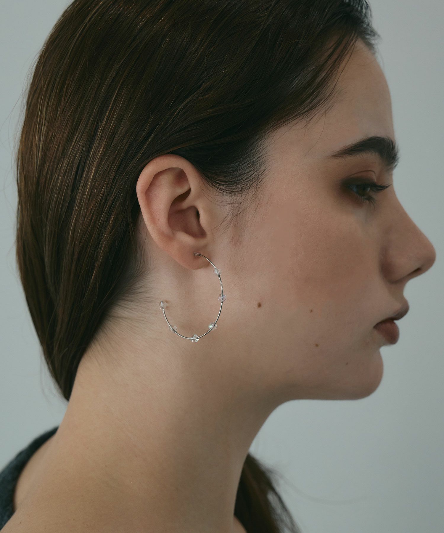 ビッグフープクリアピュアチタンポストピアス【ISS】