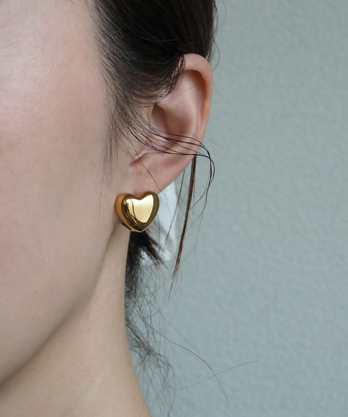 パフハートステンレスピアス【Zoule】