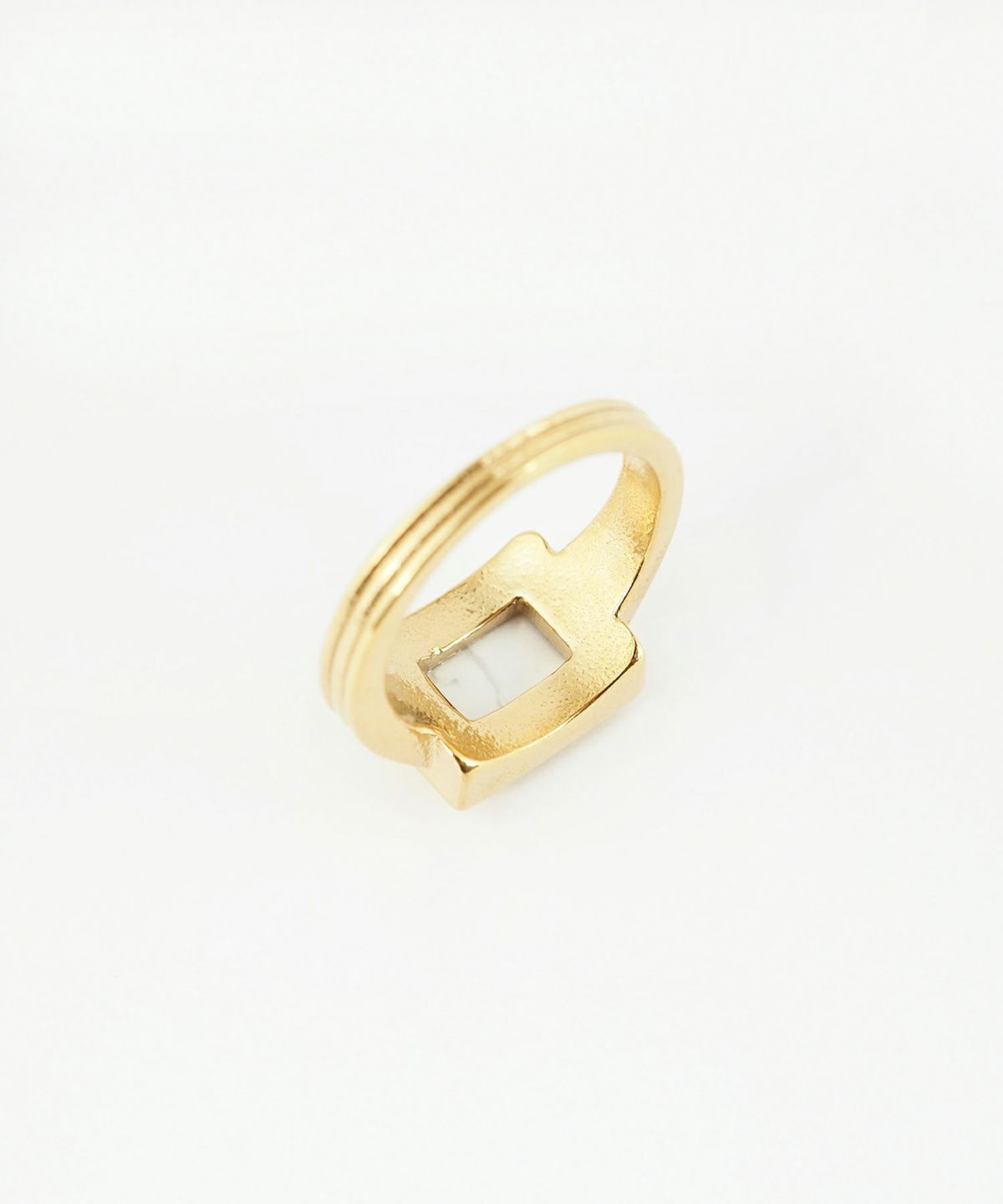 スクエアカラーストーンステンレスリング【Zoule】