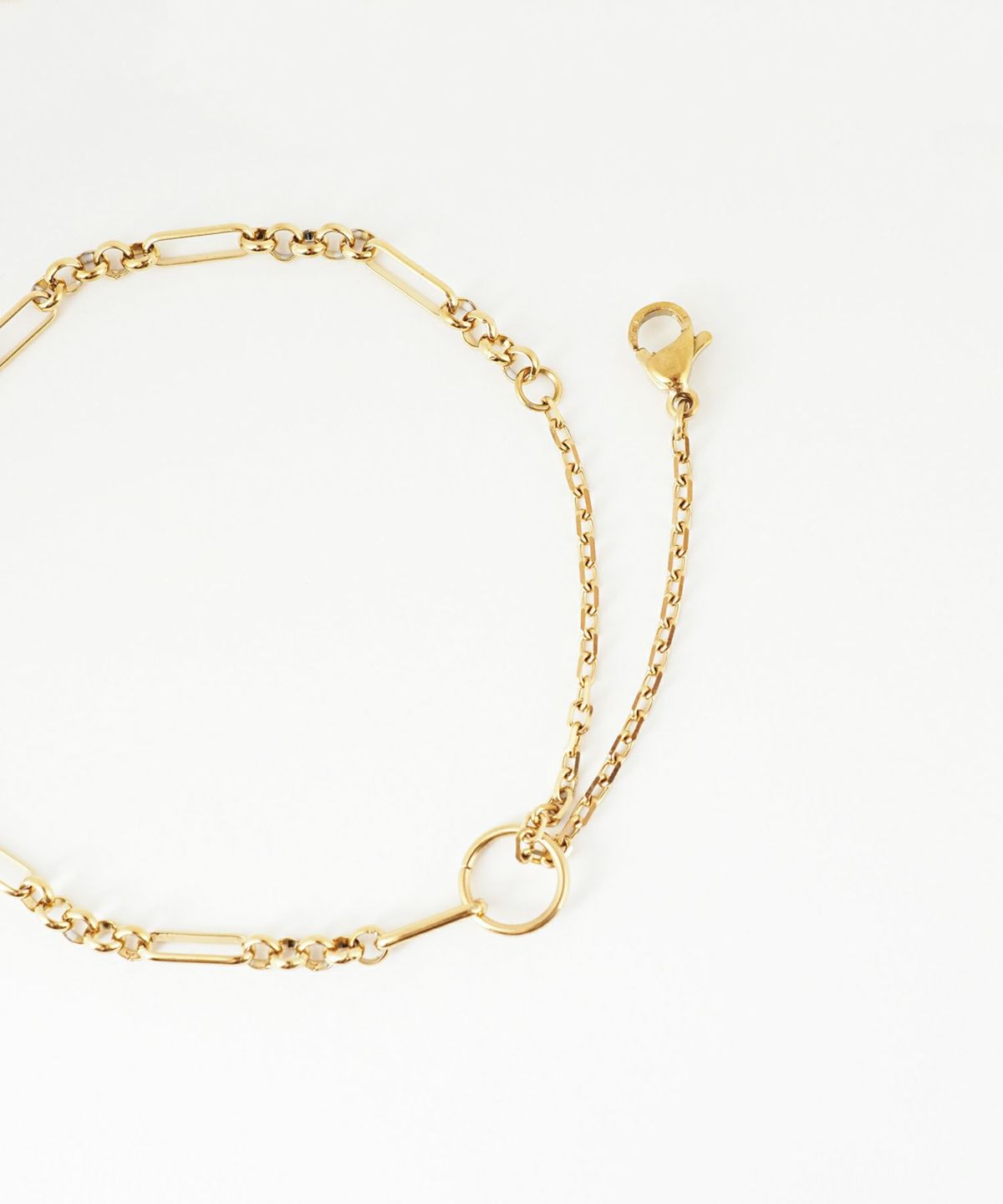 ミックスチェーン2wayステンレスブレスレット・アンクレット【Zoule