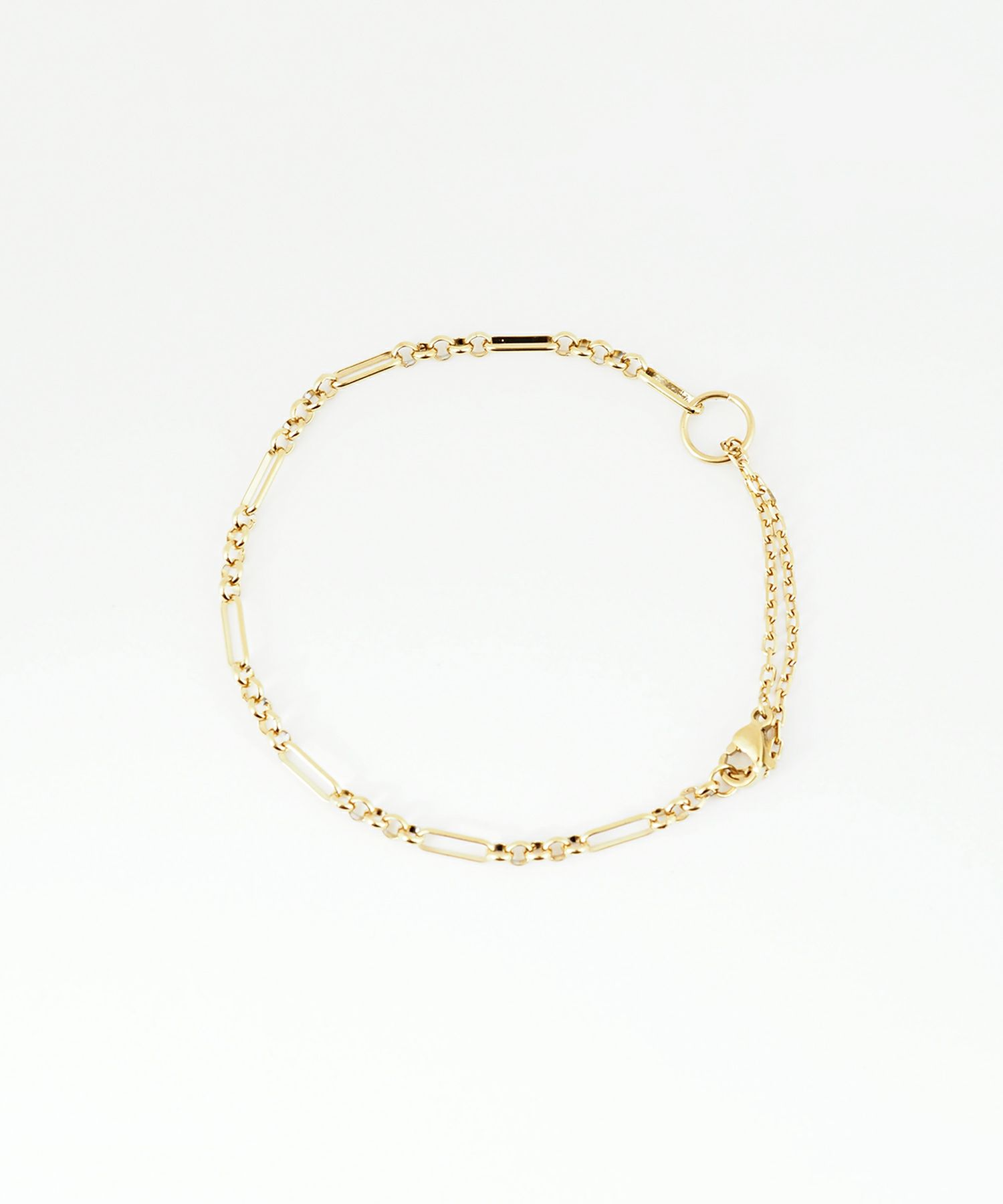 ミックスチェーン2wayステンレスブレスレット・アンクレット【Zoule】