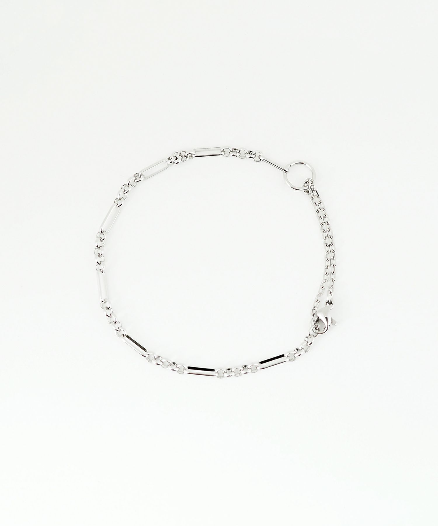 ミックスチェーン2wayステンレスブレスレット・アンクレット【Zoule】