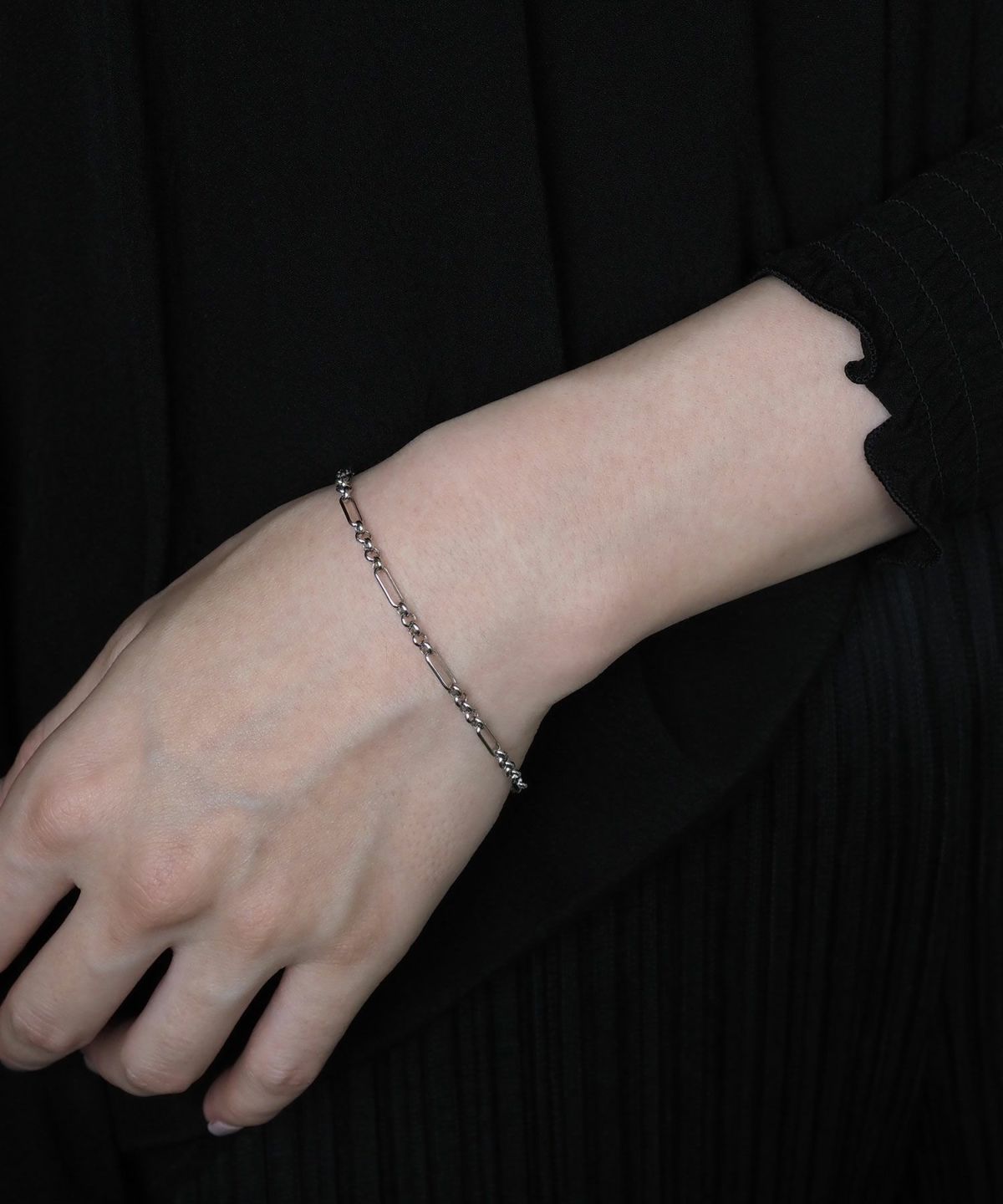 ミックスチェーン2wayステンレスブレスレット・アンクレット【Zoule】