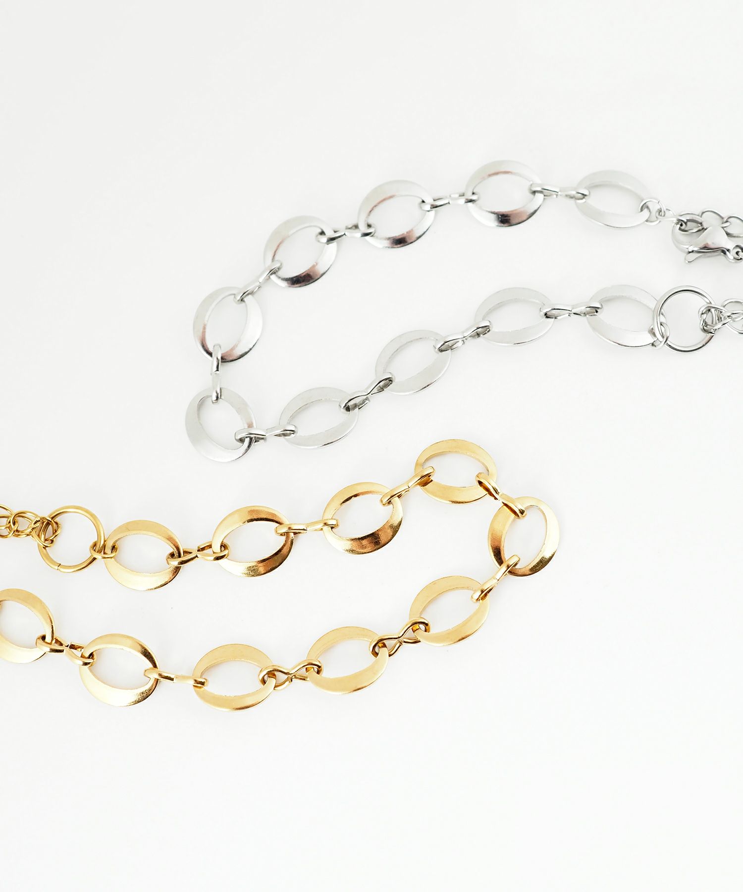 サークルチェーン2wayステンレスブレスレット・アンクレット【Zoule】