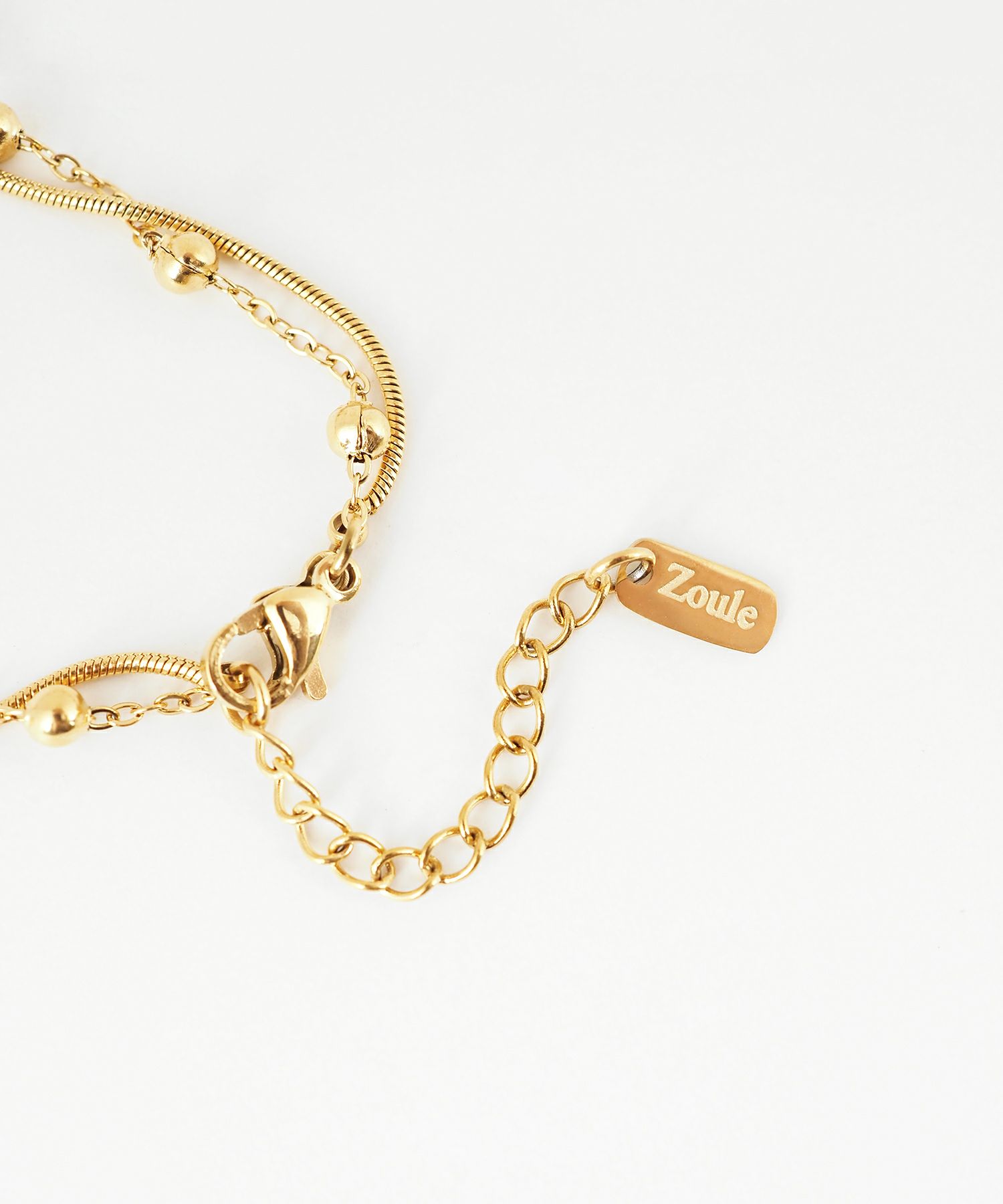 ボールチェーン2連ステンレスブレスレット【Zoule】