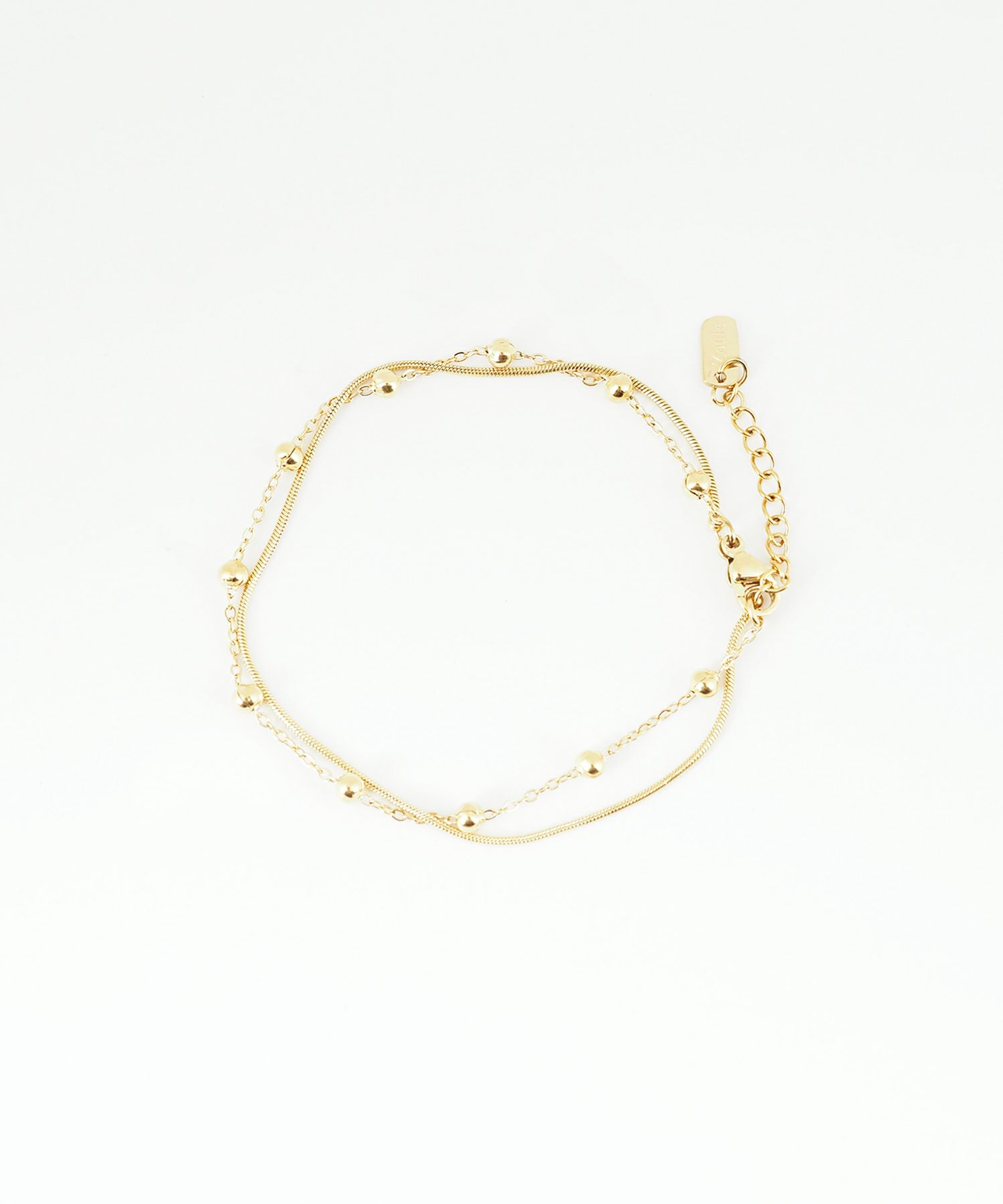 ボールチェーン2連ステンレスブレスレット【Zoule】