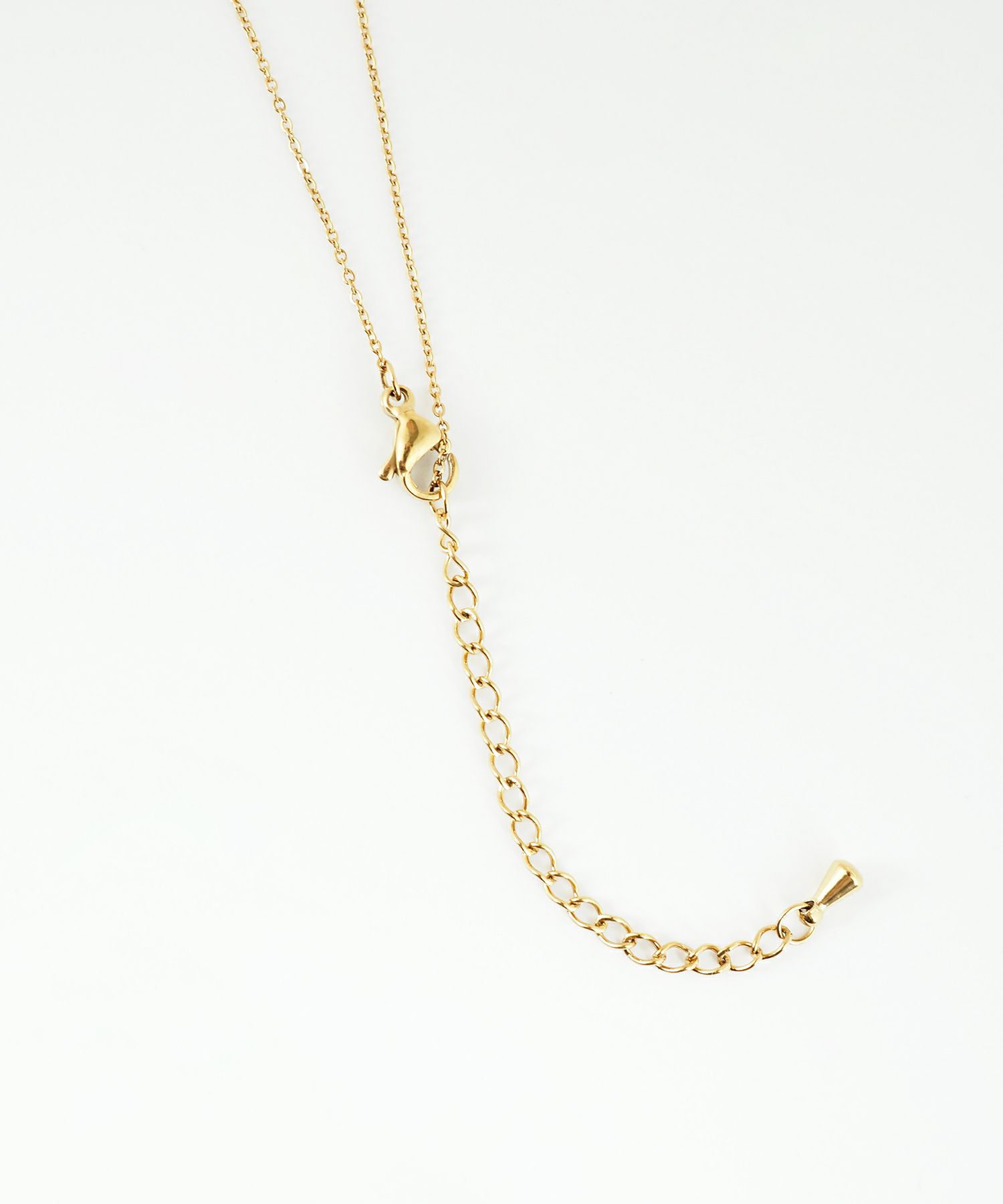 スクエアカラーストーンステンレスネックレス【Zoule】