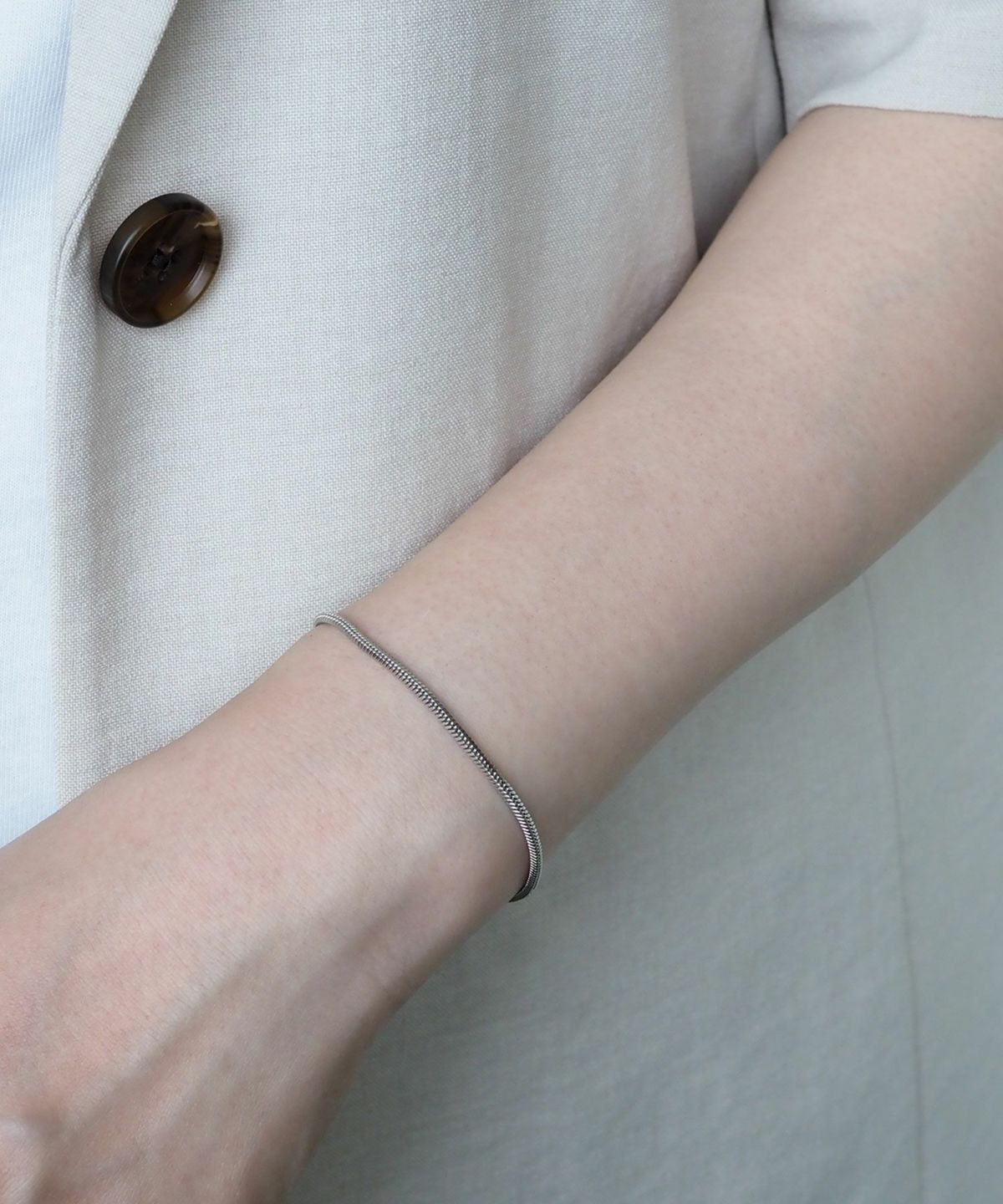 スネークチェーンマグネットステンレスブレスレット