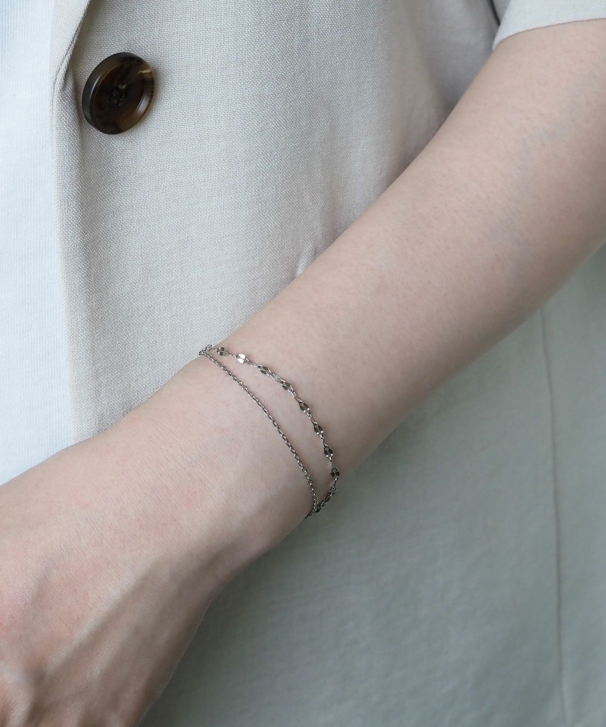 ペタルチェーン2連マグネットステンレスブレスレット