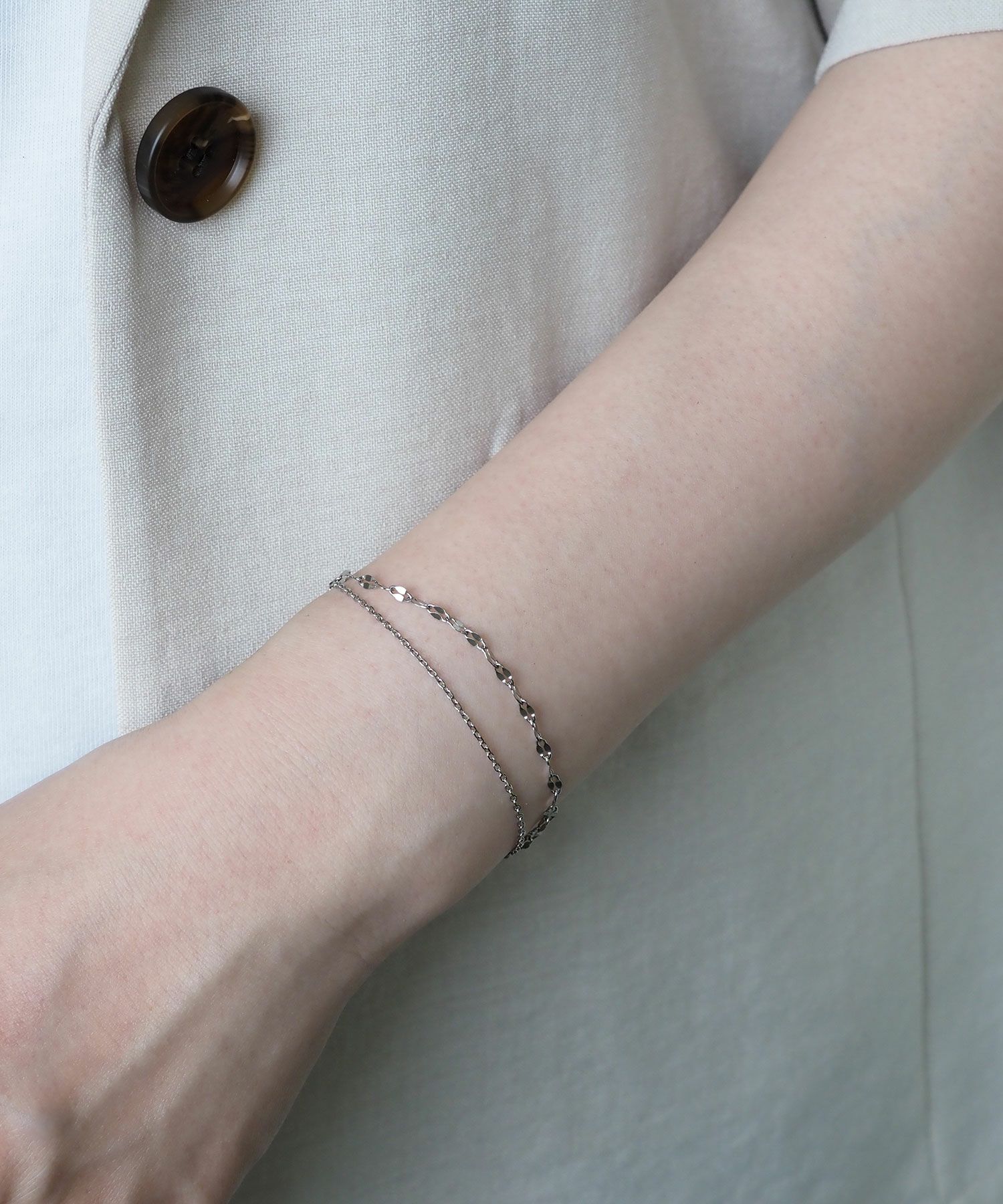 ペタルチェーン2連マグネットステンレスブレスレット