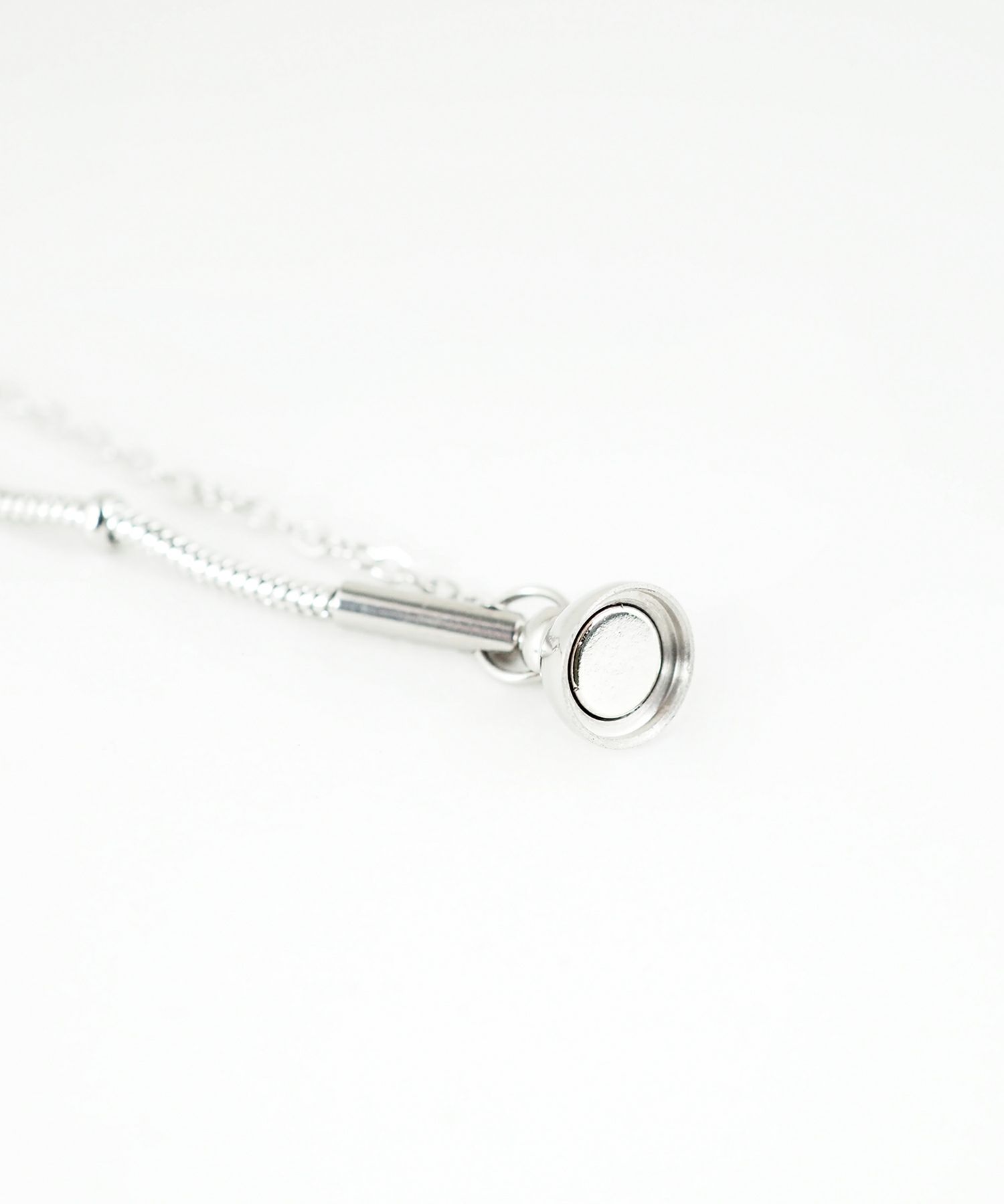 ステーションスネークチェーン2連マグネットステンレスブレスレット