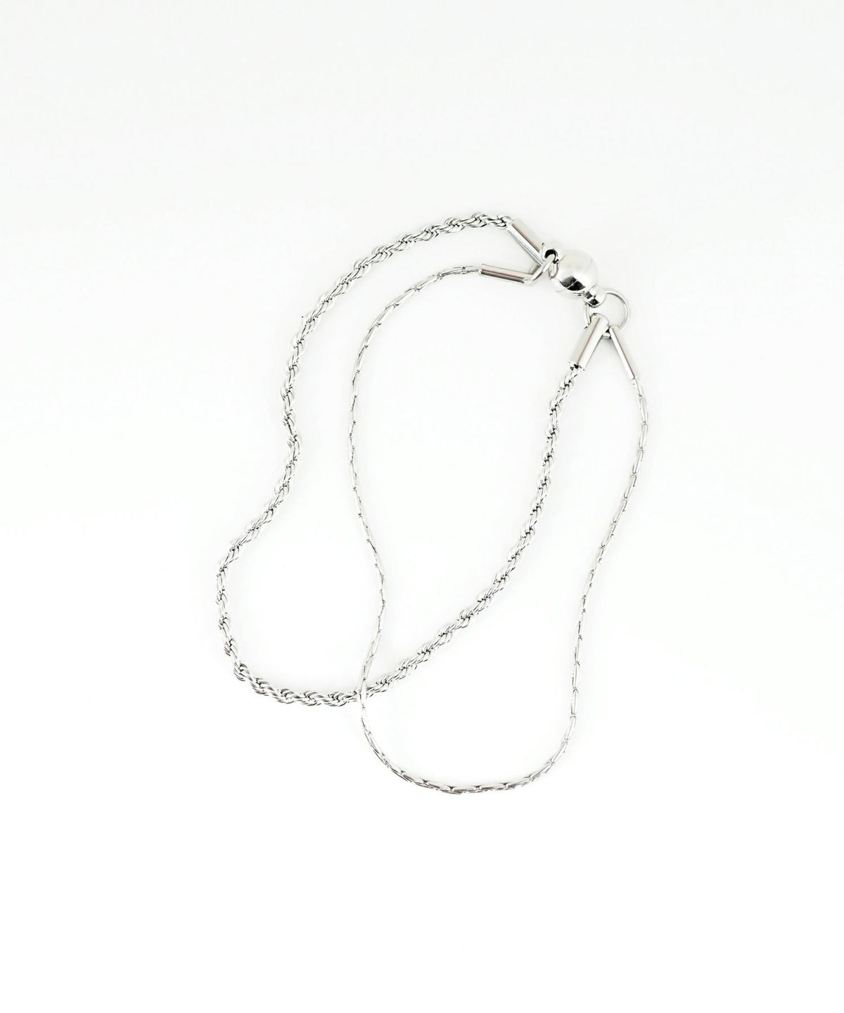 パイプロープチェーン2連マグネットステンレスブレスレット