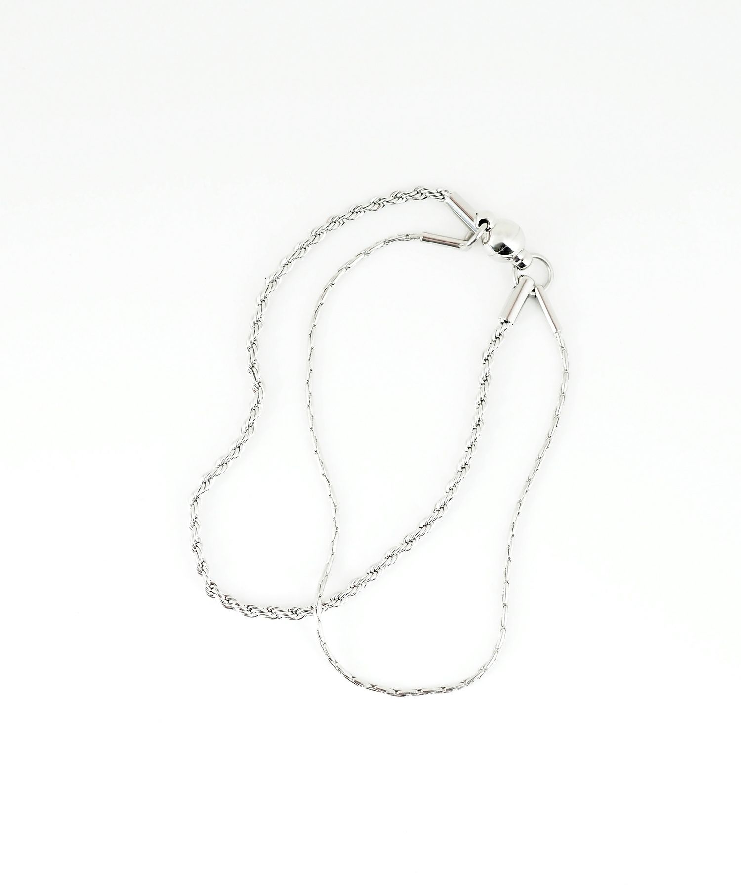 パイプロープチェーン2連マグネットステンレスブレスレット