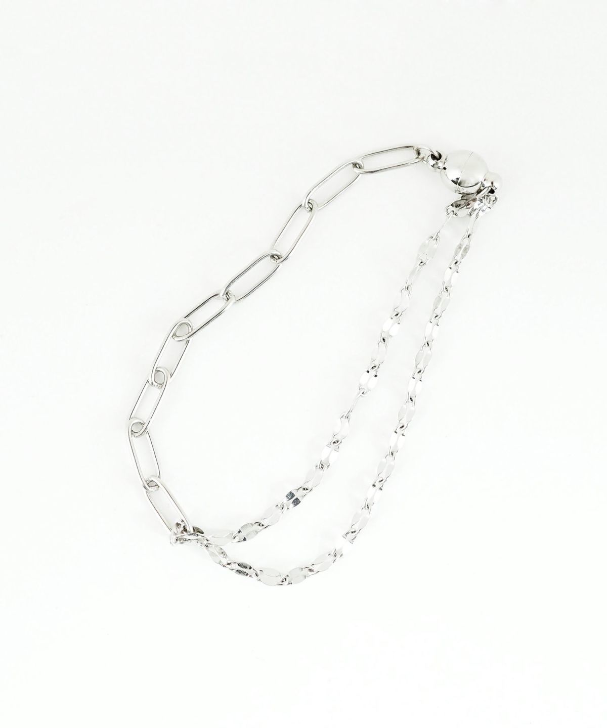 ミックスチェーンマグネットステンレスブレスレット