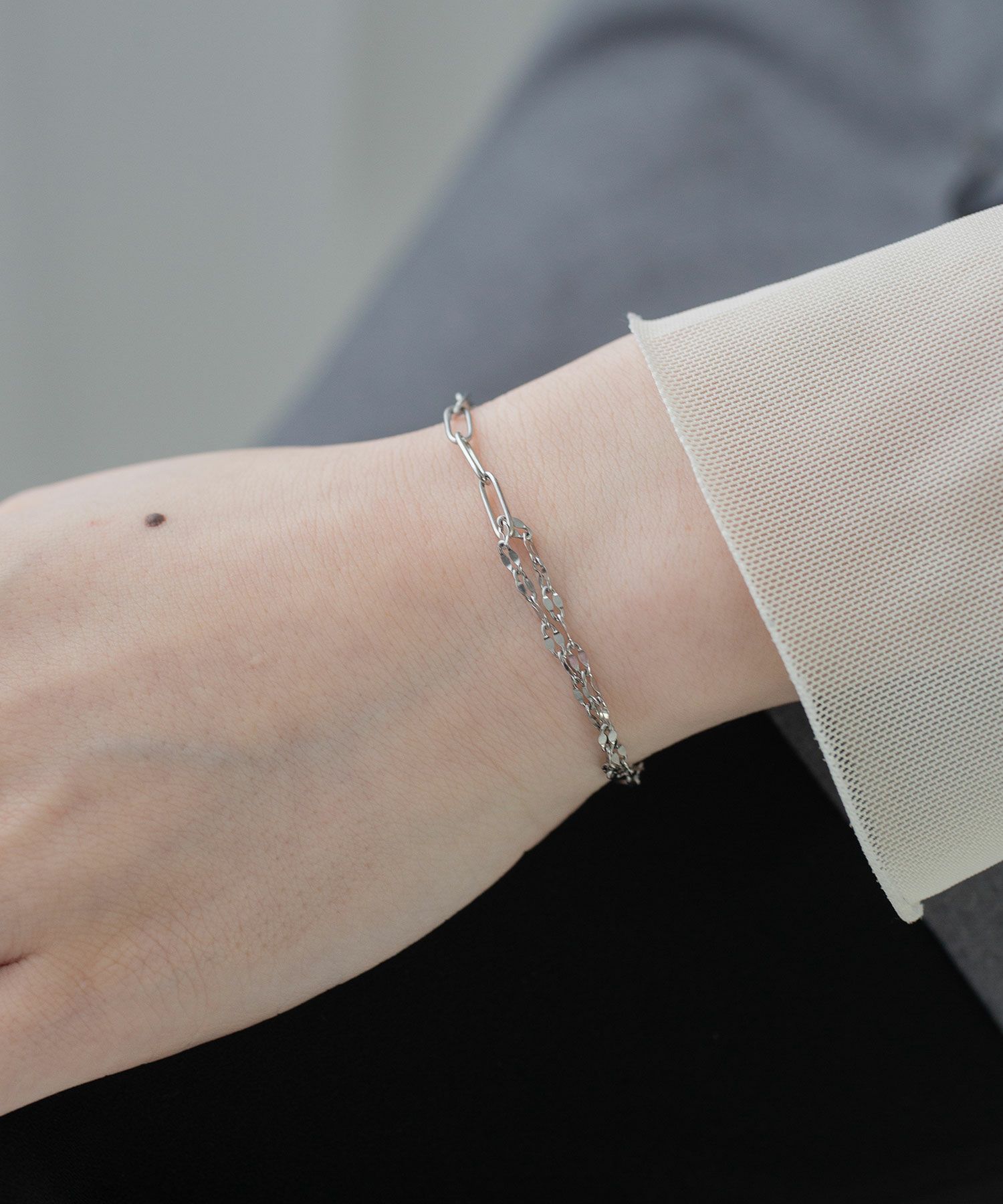 ミックスチェーンマグネットステンレスブレスレット