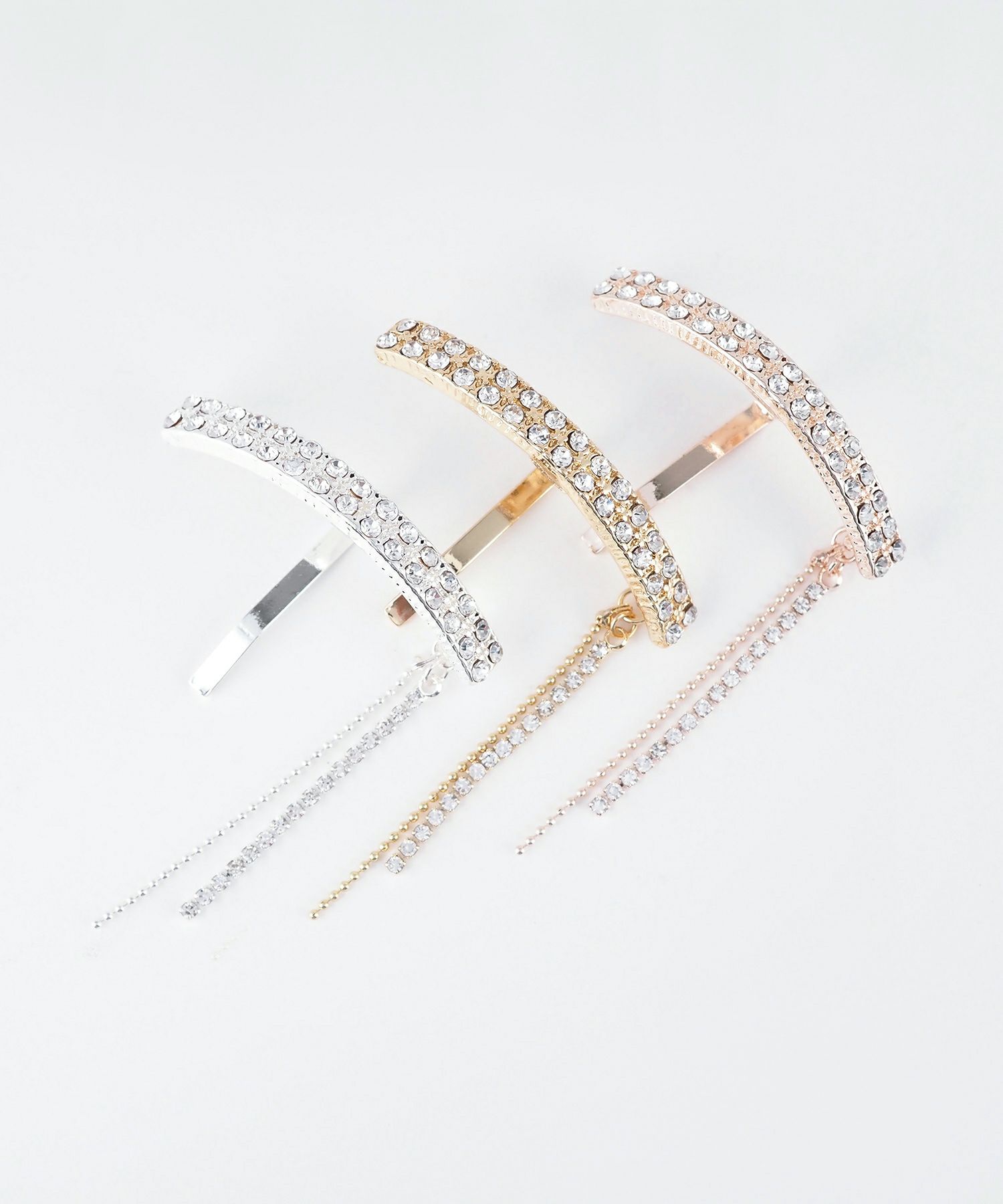 ラインストーンチェーンポニーフック