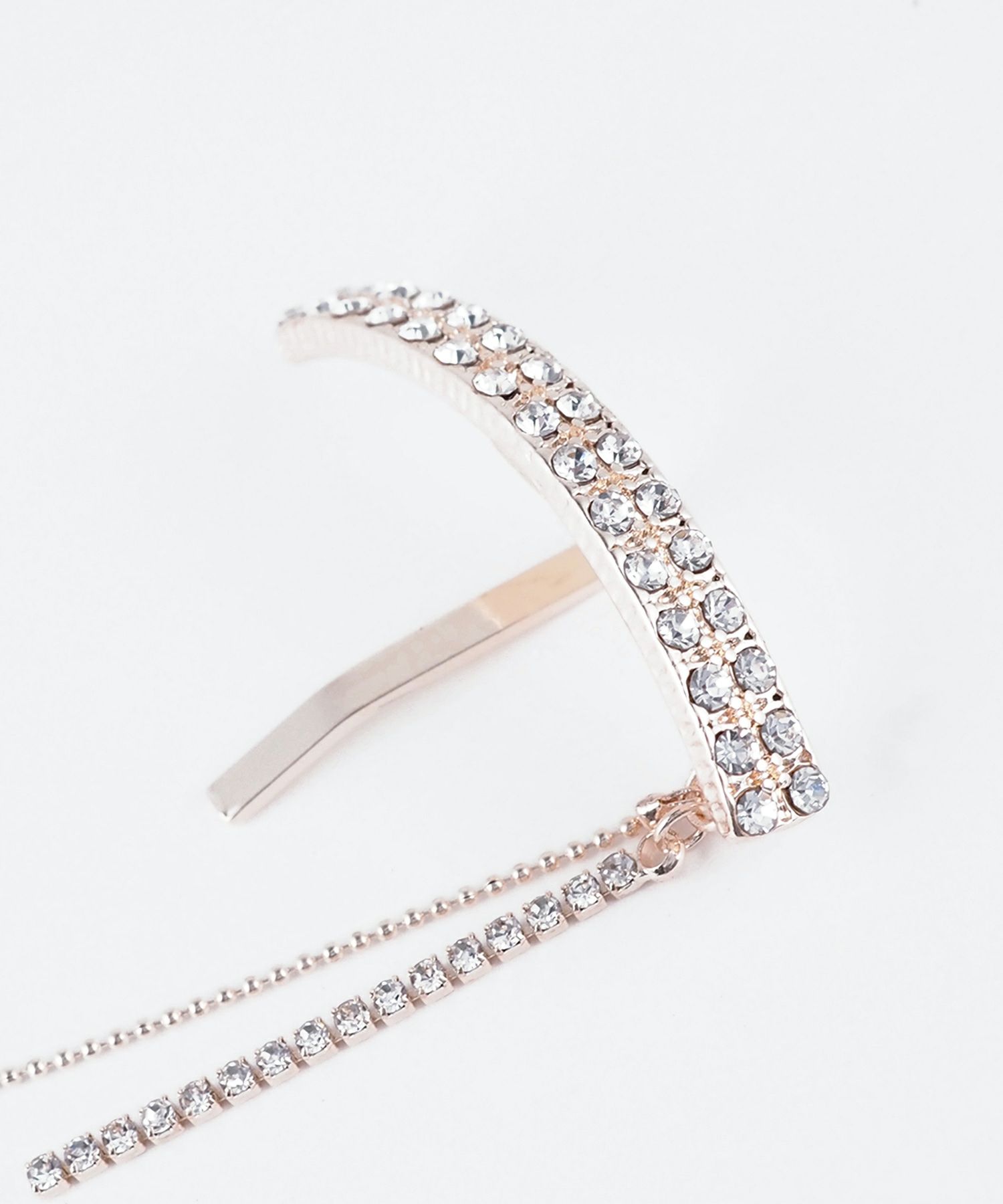 ラインストーンチェーンポニーフック