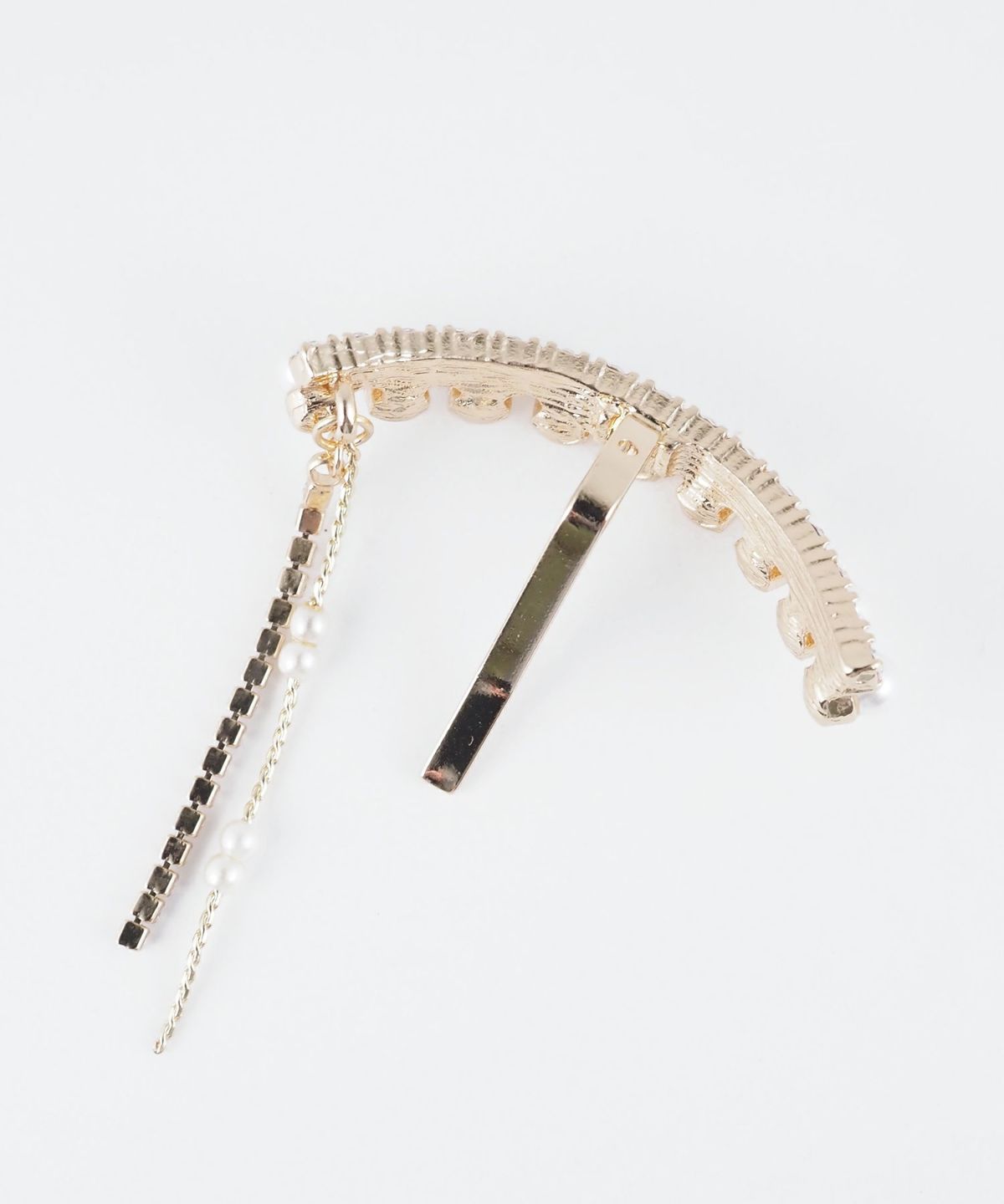 パールラインストーンチェーンポニーフック