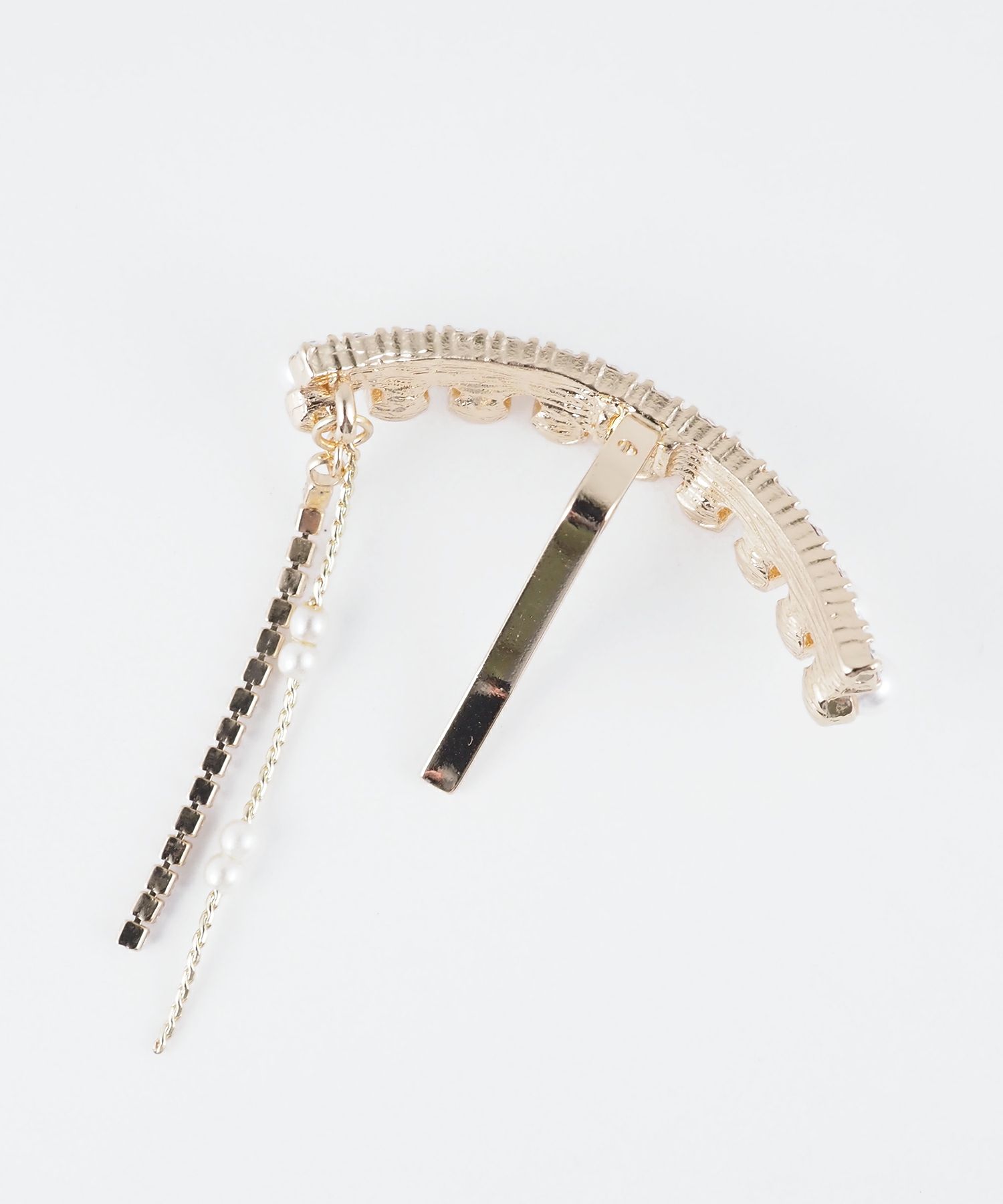 パールラインストーンチェーンポニーフック