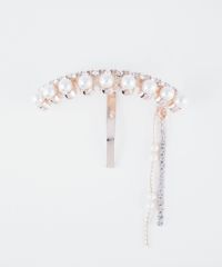 パールラインストーンチェーンポニーフック