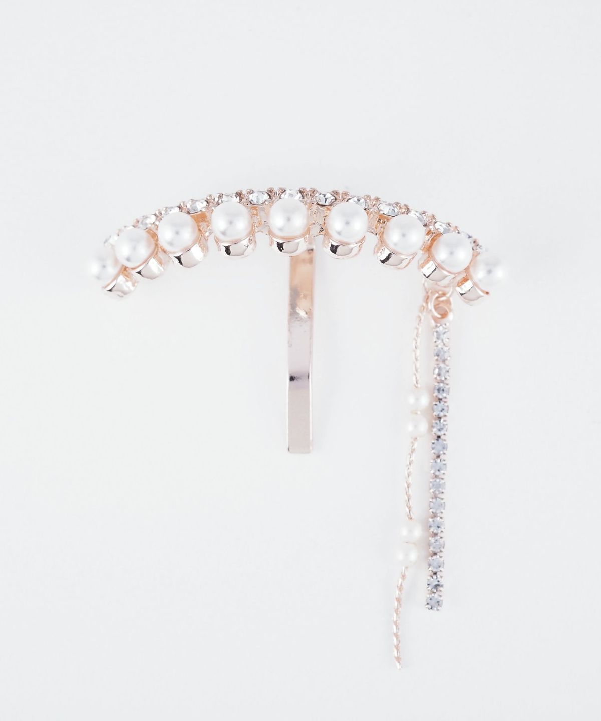 パールラインストーンチェーンポニーフック