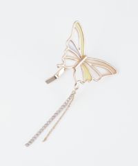 バタフライラインストーンチェーンポニーフック