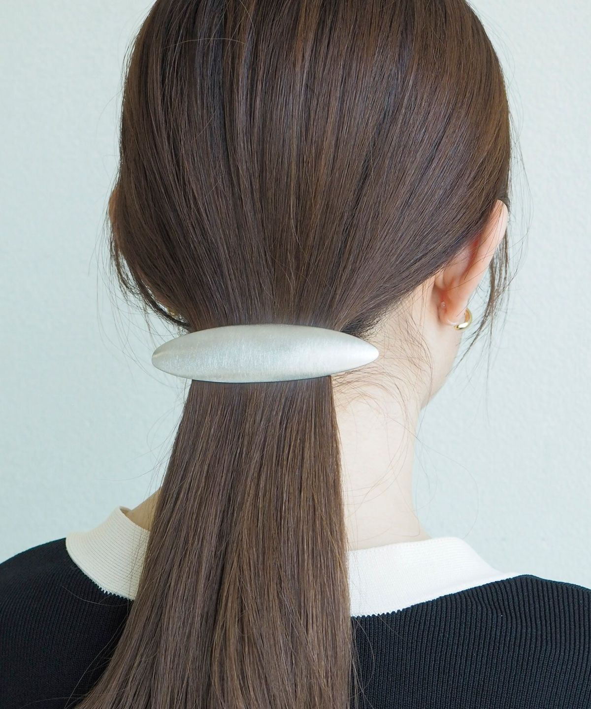 メタルオーバルバレッタ