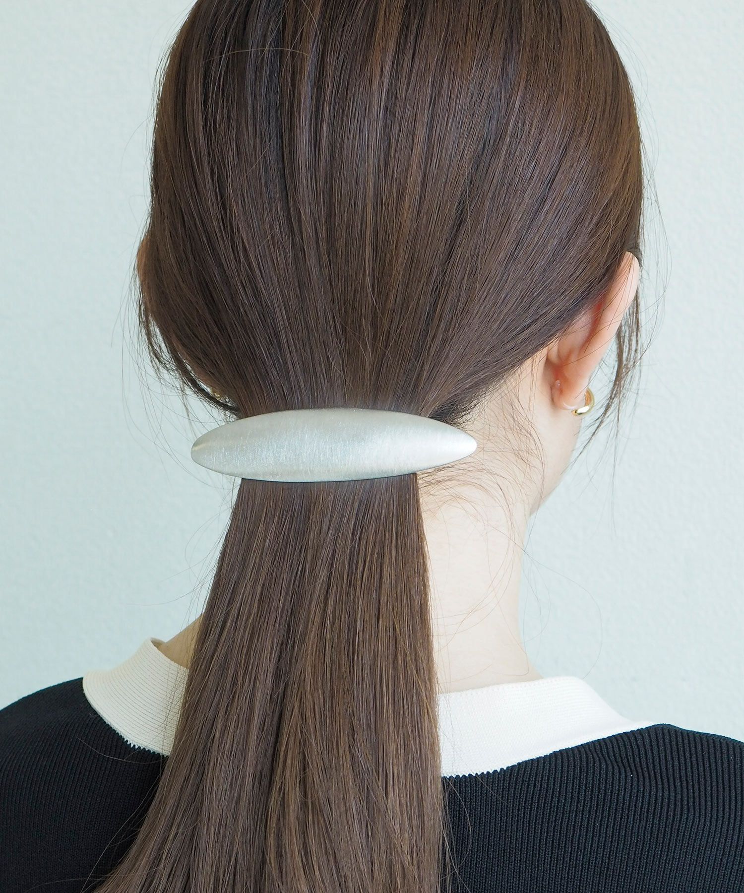 メタルオーバルバレッタ