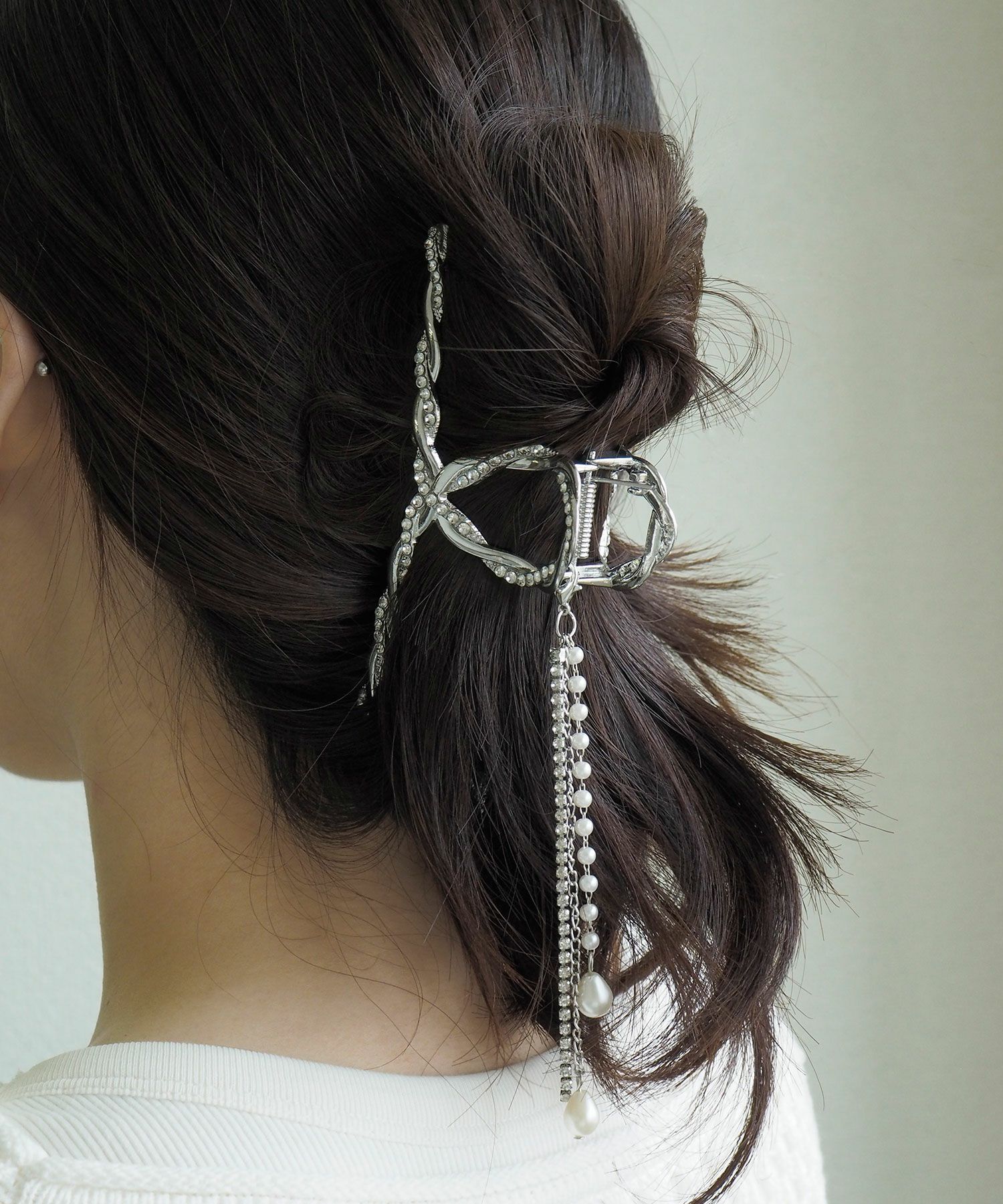 パールビジューチェーンバンスクリップ