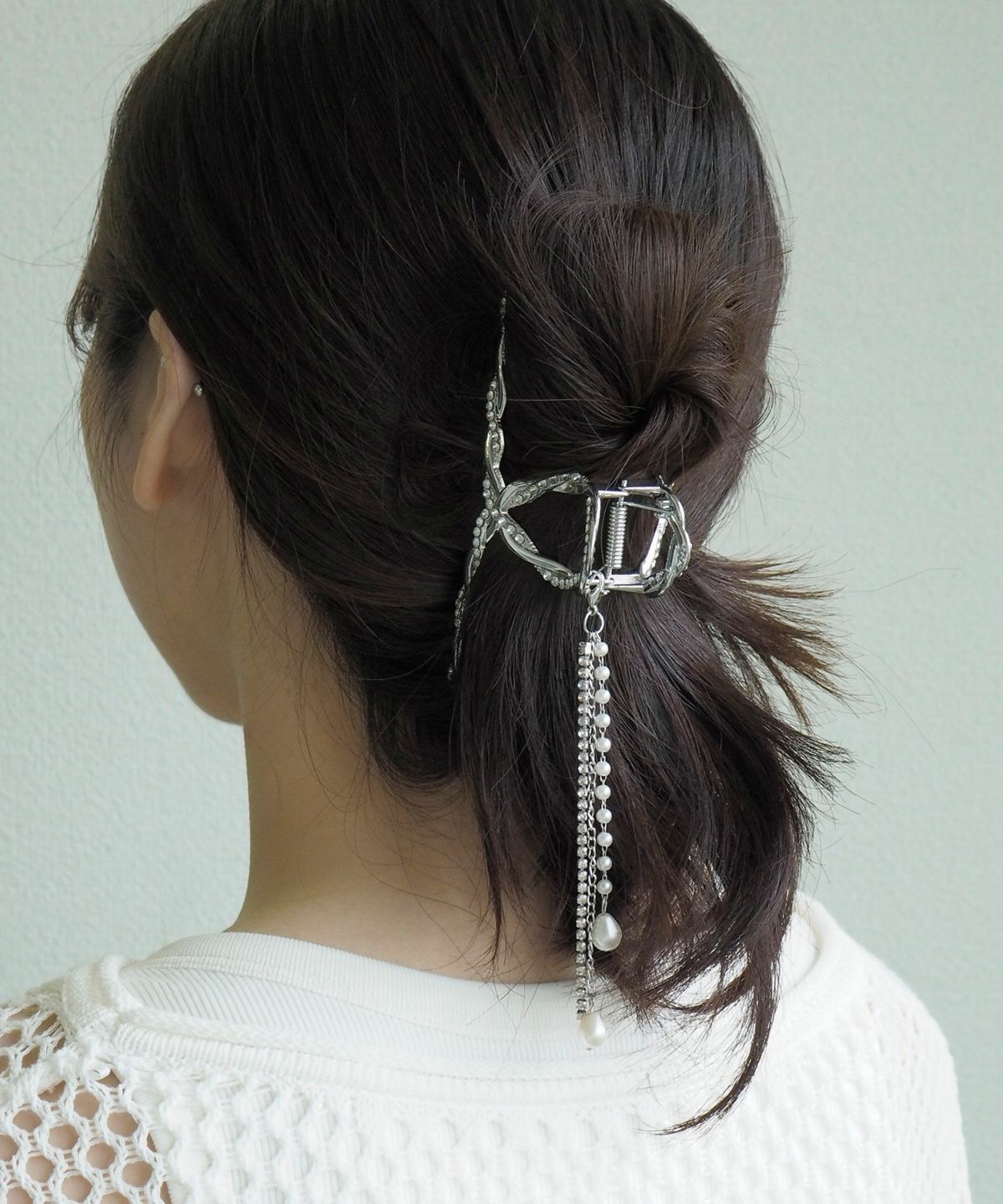 パールビジューチェーンバンスクリップ